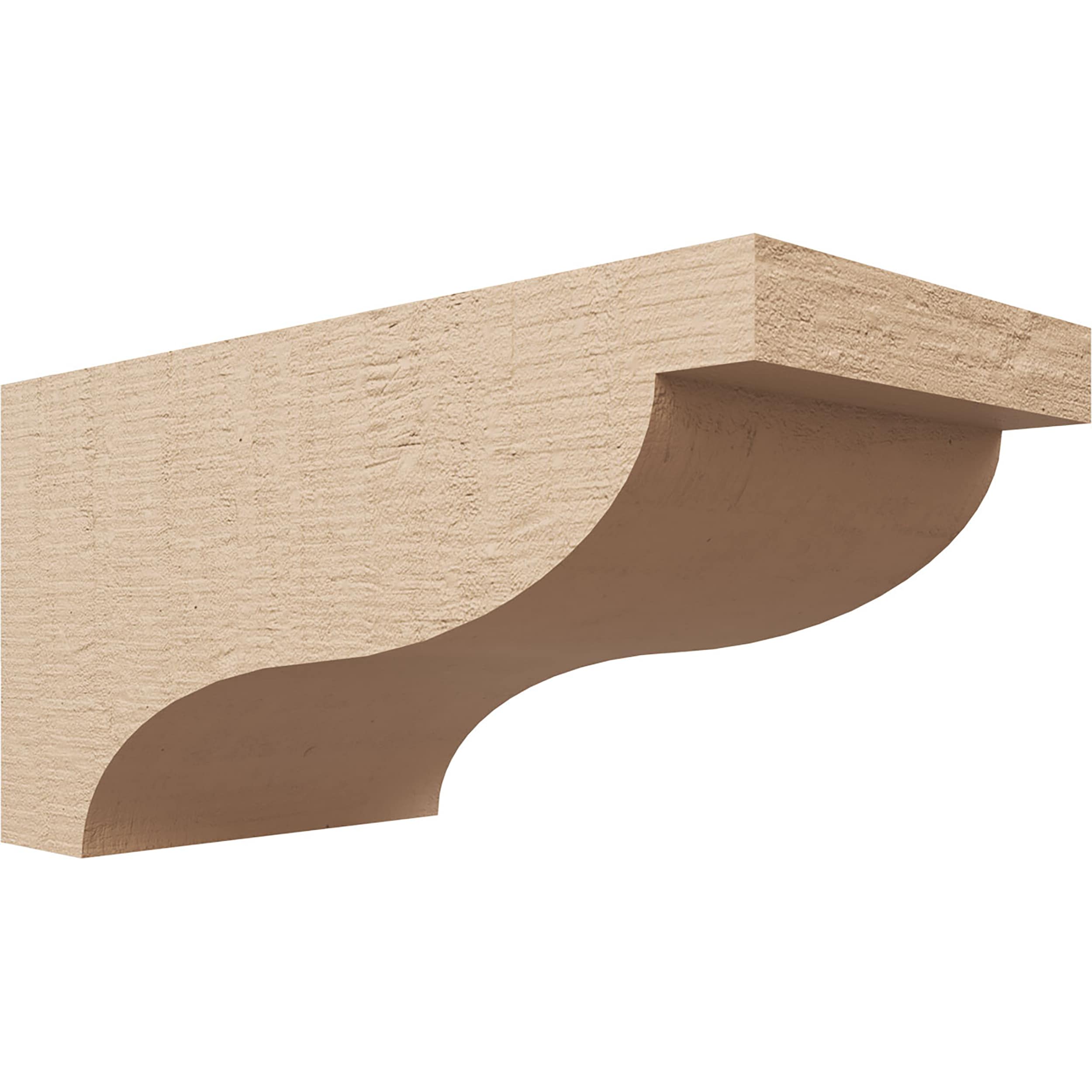 Ekena Millwork 8-in x 16-in x 8-in Rough Cedar Woodgrain TimberThane Primed Urethane Paintable/Stainable Corbel #CORU08X16X08GARRCPR