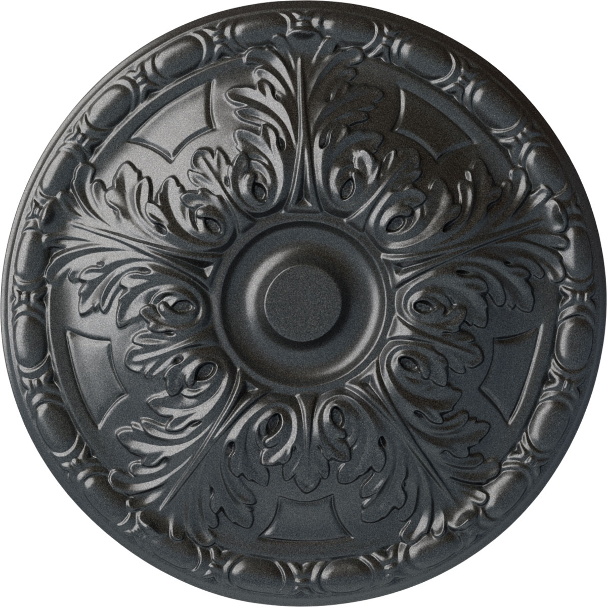 Ekena Millwork CM16GAPES Granada 15.75-in W x 15.75-in L Painted Pewter Polyurethane Whole Ceiling Medallion