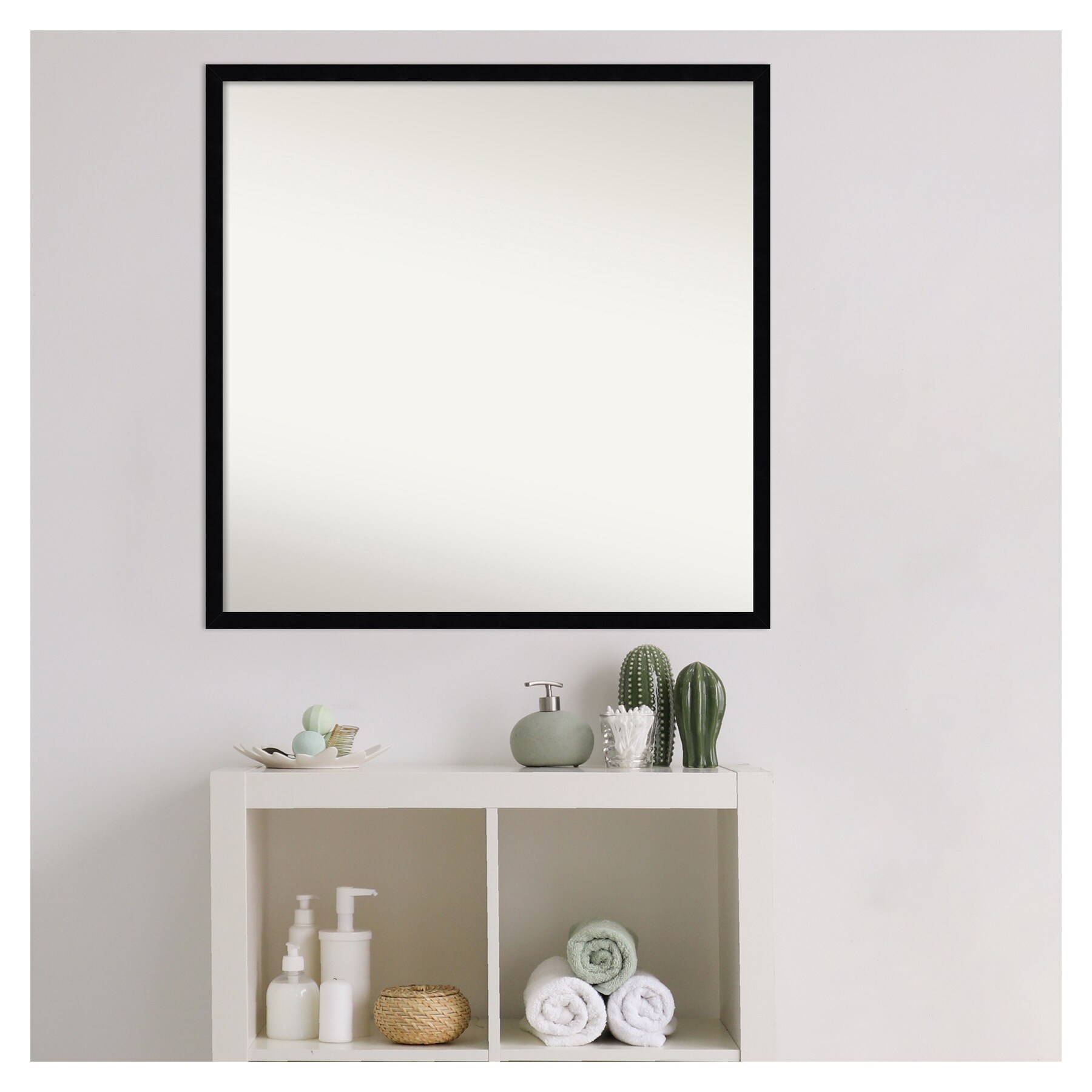 Svelte Noir Black Wood Bathroom Vanity Mirror