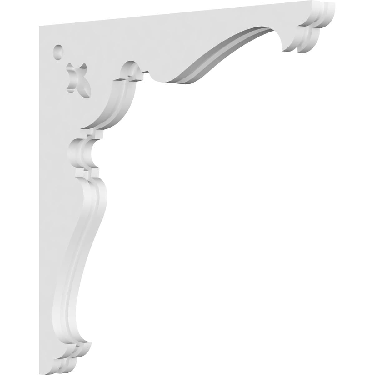 Ekena Millwork CORP01X20X20HE 1.875-in x 20-in x 20-in Heath Unfinished White PVC Paintable Corbel
