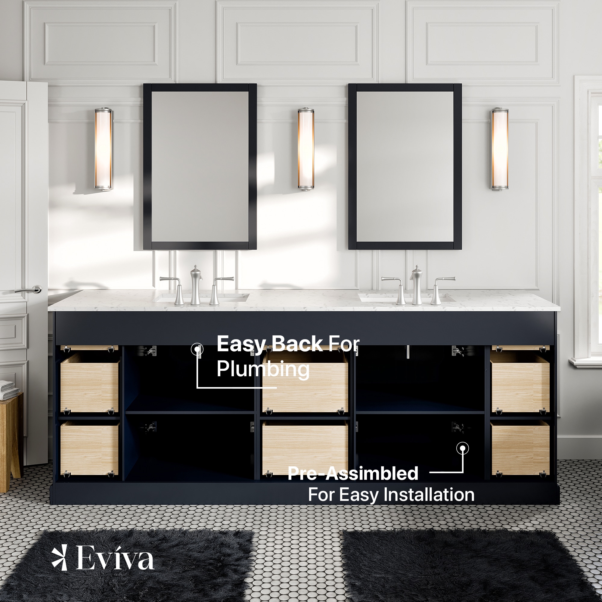 Eviva EVVN666-84CGR Bath-Vanity-Combo - View #6