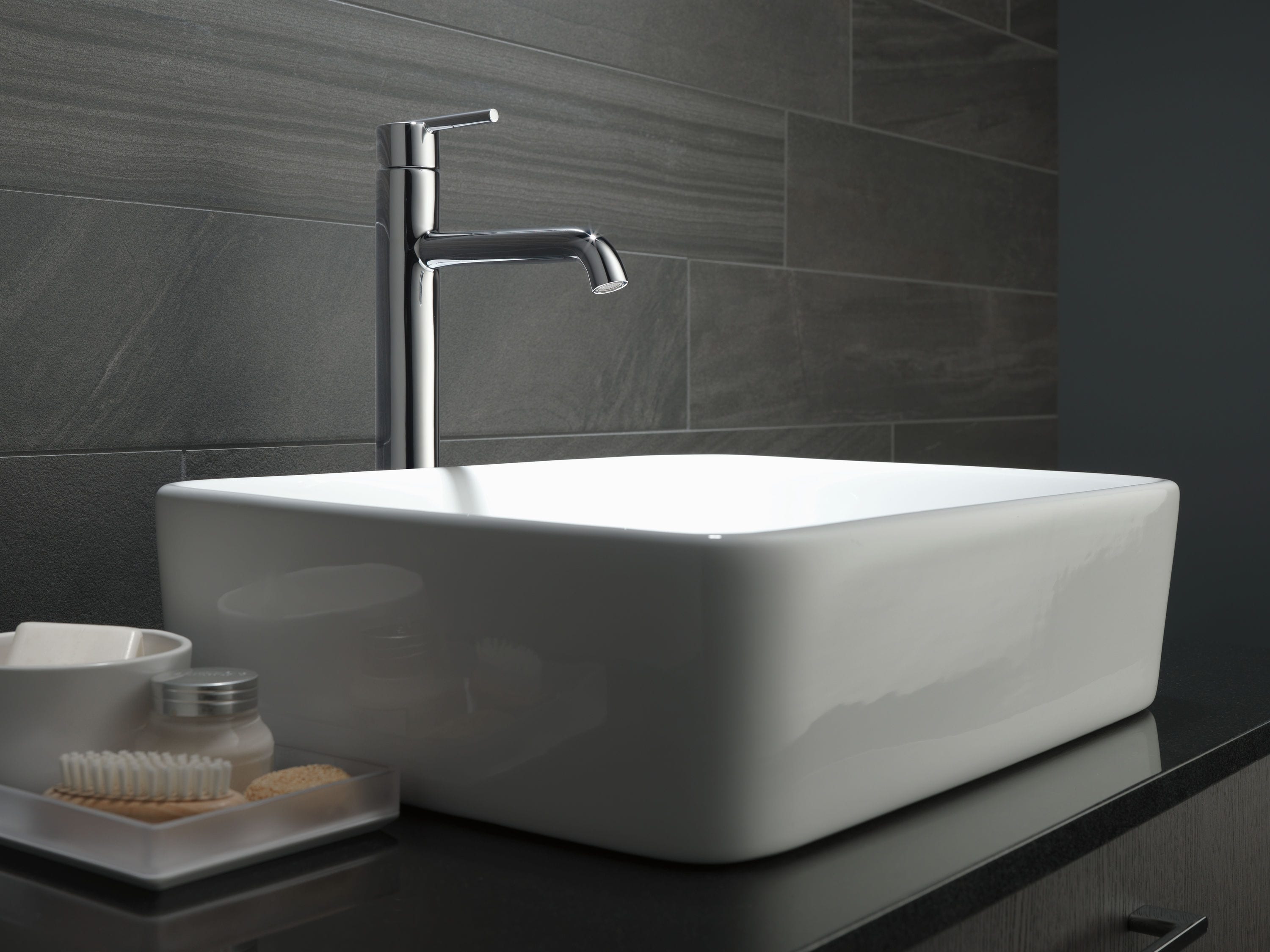 Sleek Modern 13.5" Chrome Zinc Single Hole Vessel Faucet
