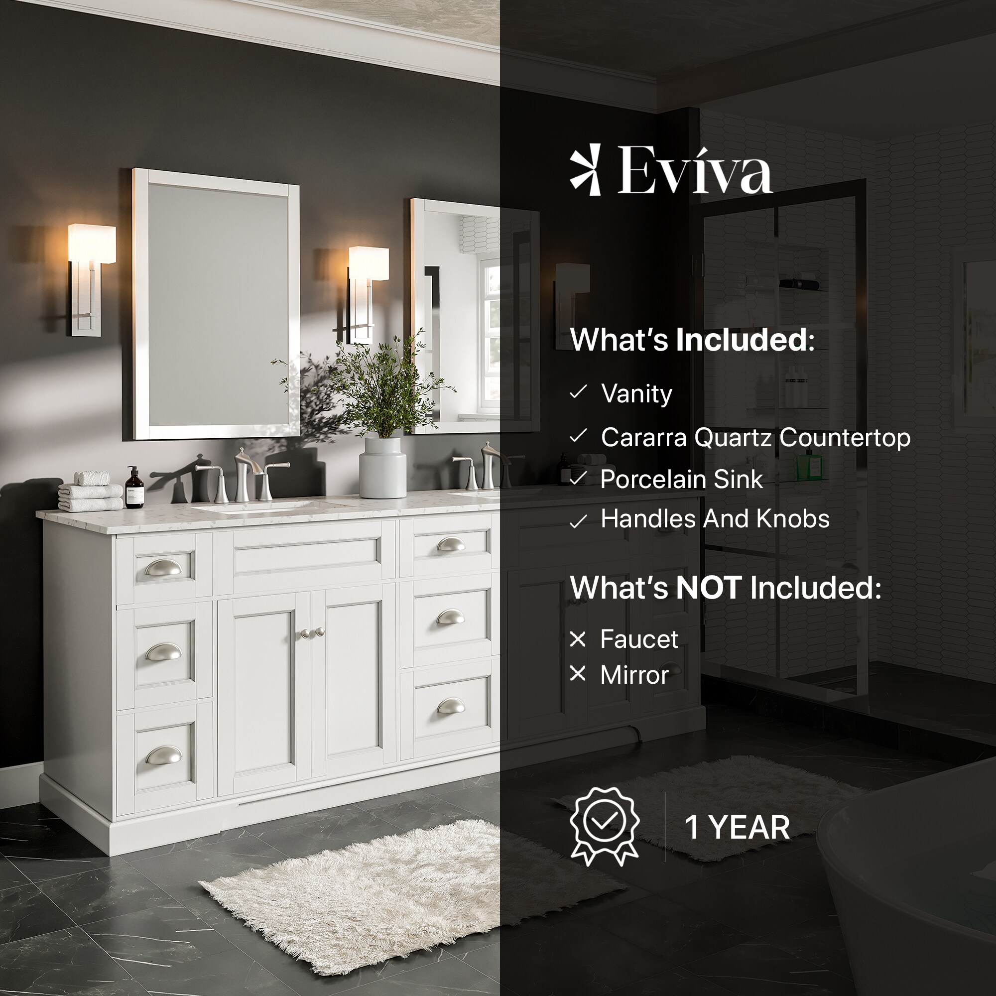Eviva EVVN666-84WH Bath-Vanity-Combo - View #7