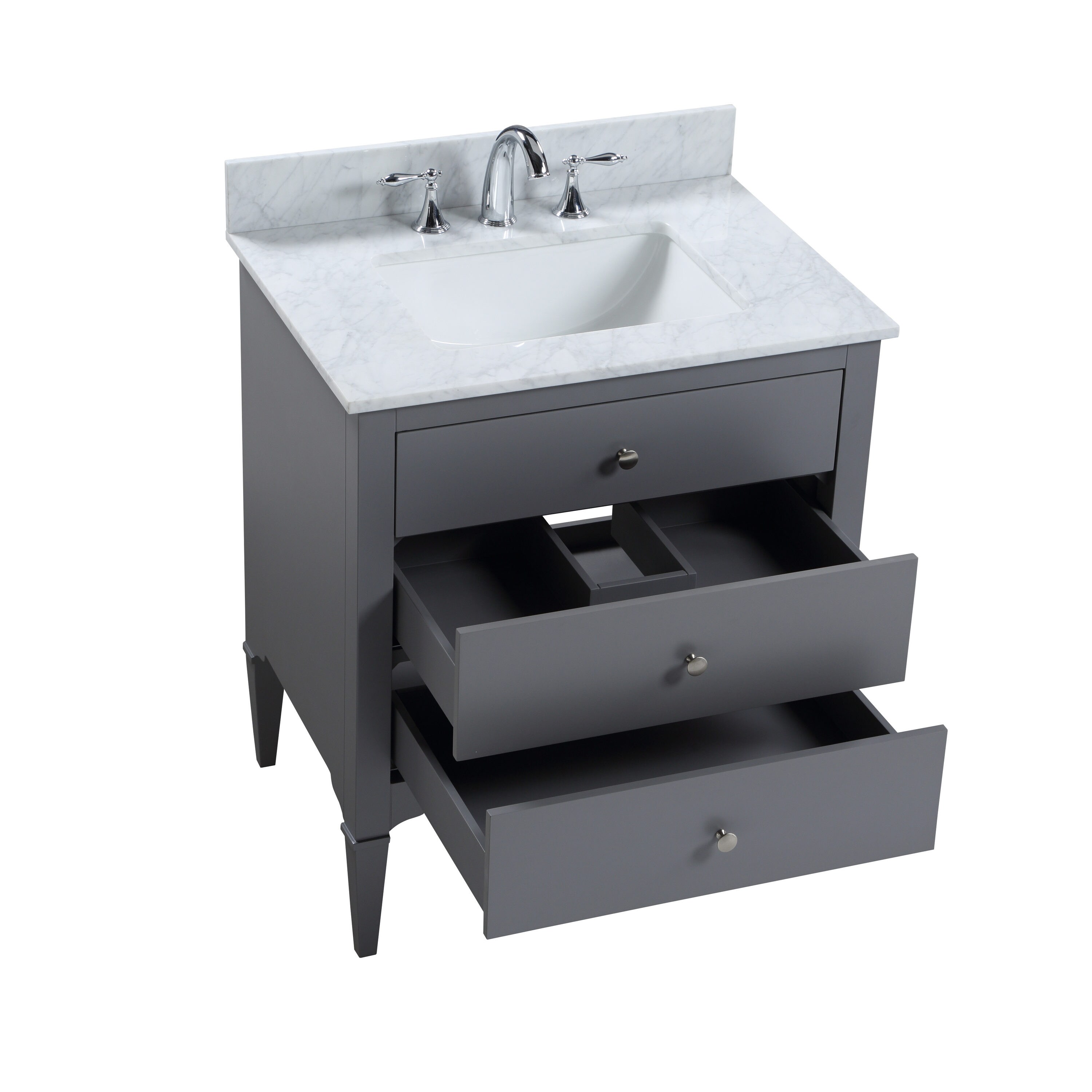 Belvedere Bath Trend 30-in Grey Single Sink Bathroom Vanity with ...