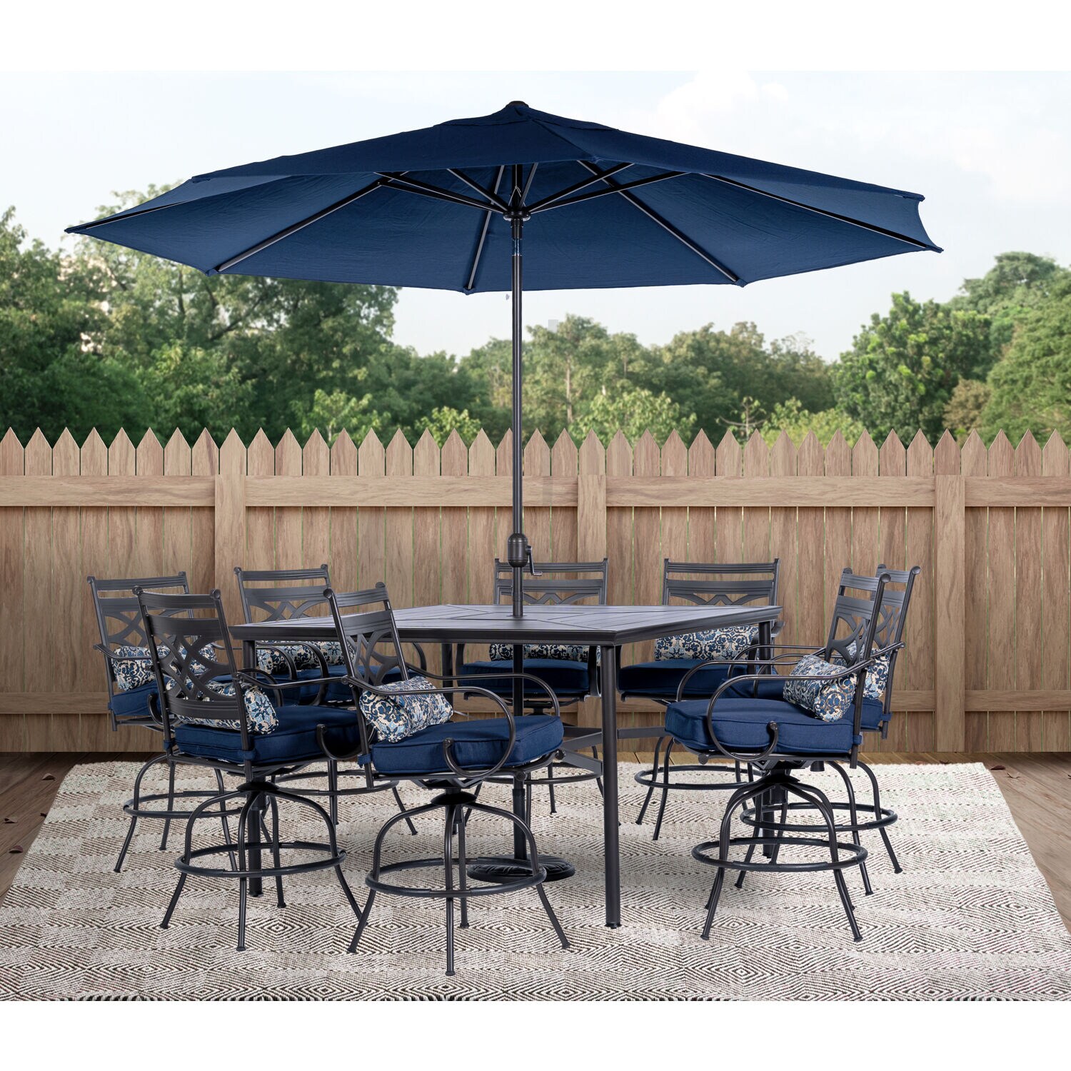 Hanover MCLRDN9PCBRSW8-SU-N Patio-Dining-Sets - View #2