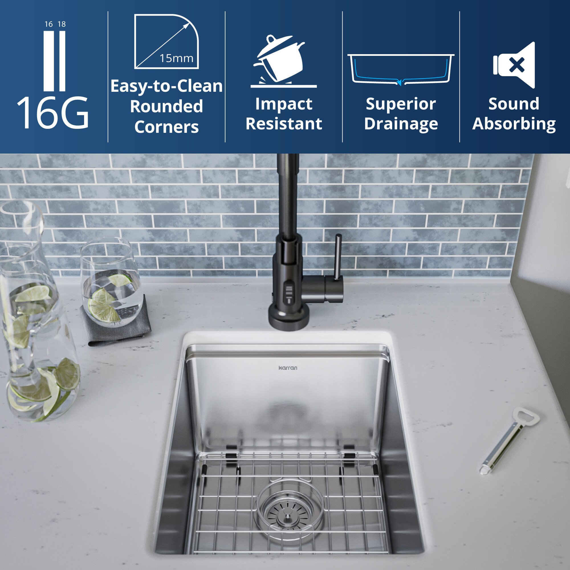 Karran WS-31-PK1 Kitchen-Sinks - View #5