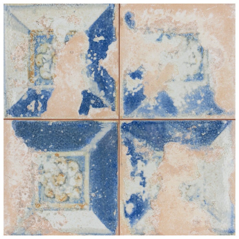 Affinity Tile FPE18HSQ Kings Luxe Heritage Square 17-5/8-in x 17-5/8-in Glazed Ceramic Patterned Standard Floor and Wall Tile ( 10.95-sq ft Carton )