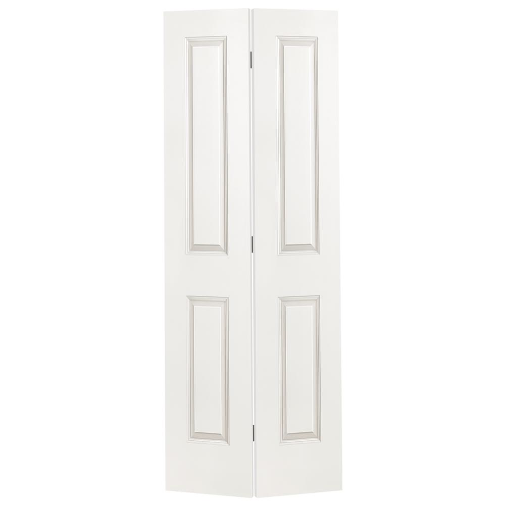 Masonite 680093 24-in x 80-in Primed 2-panel square Smooth Hollow core Primed Molded composite Closet Bifold Door ( Hardware Included )