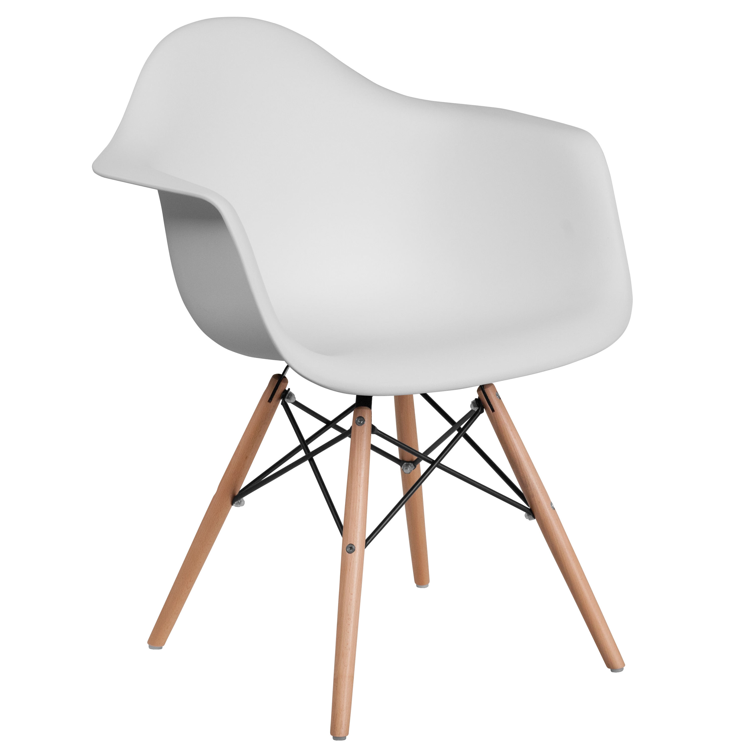 Flash Furniture 889142209928 Alonza Modern White Plastic Accent Chair