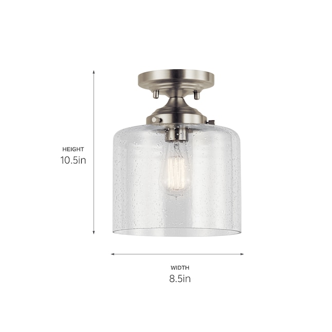Kichler Winslow 1-Light 8.5-in Brushed Nickel Semi-Flush mount light in ...