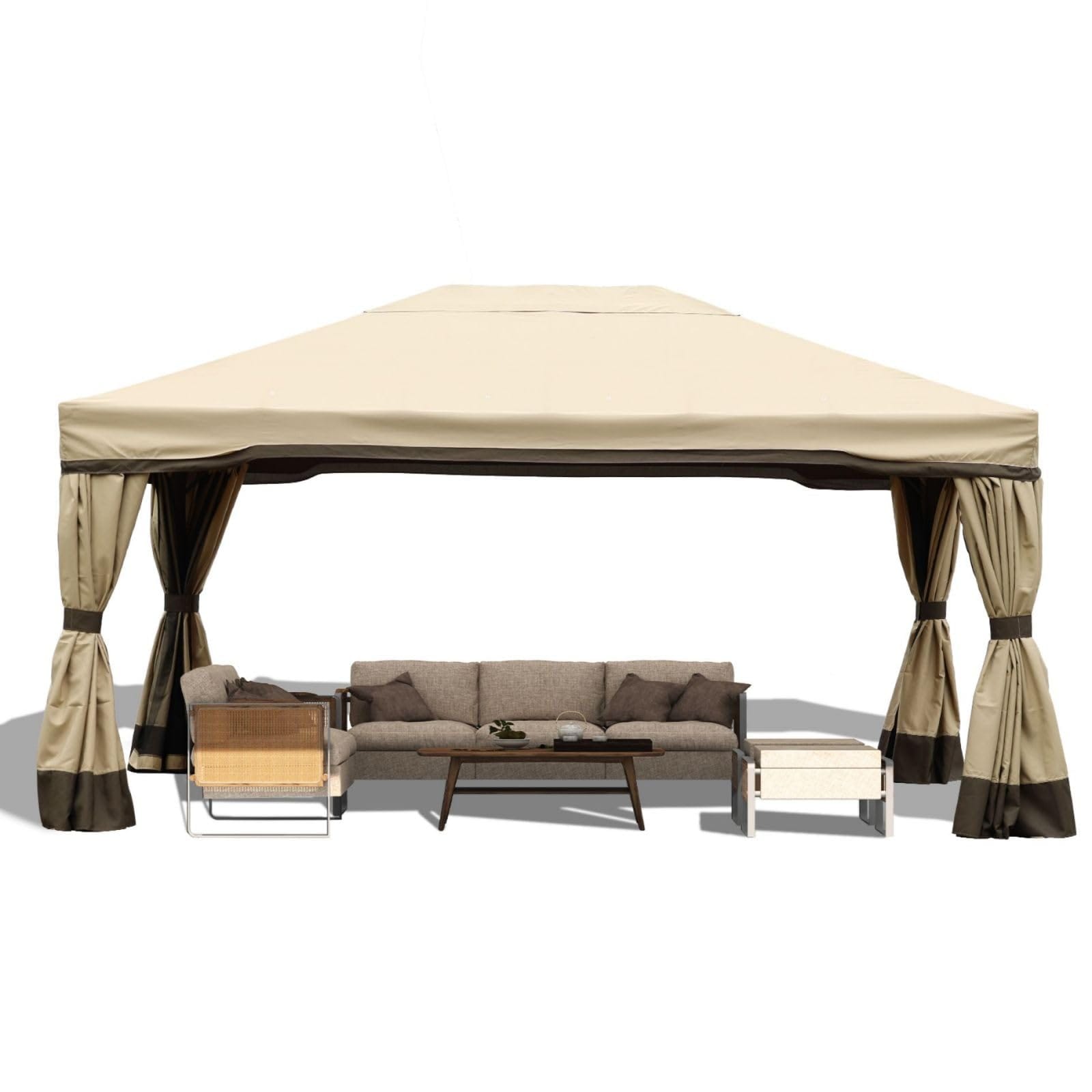 Aoodor A151-PKIKI 12-ft x 16-ft Brown Rectangle Soft top Roof (Screen Included)
