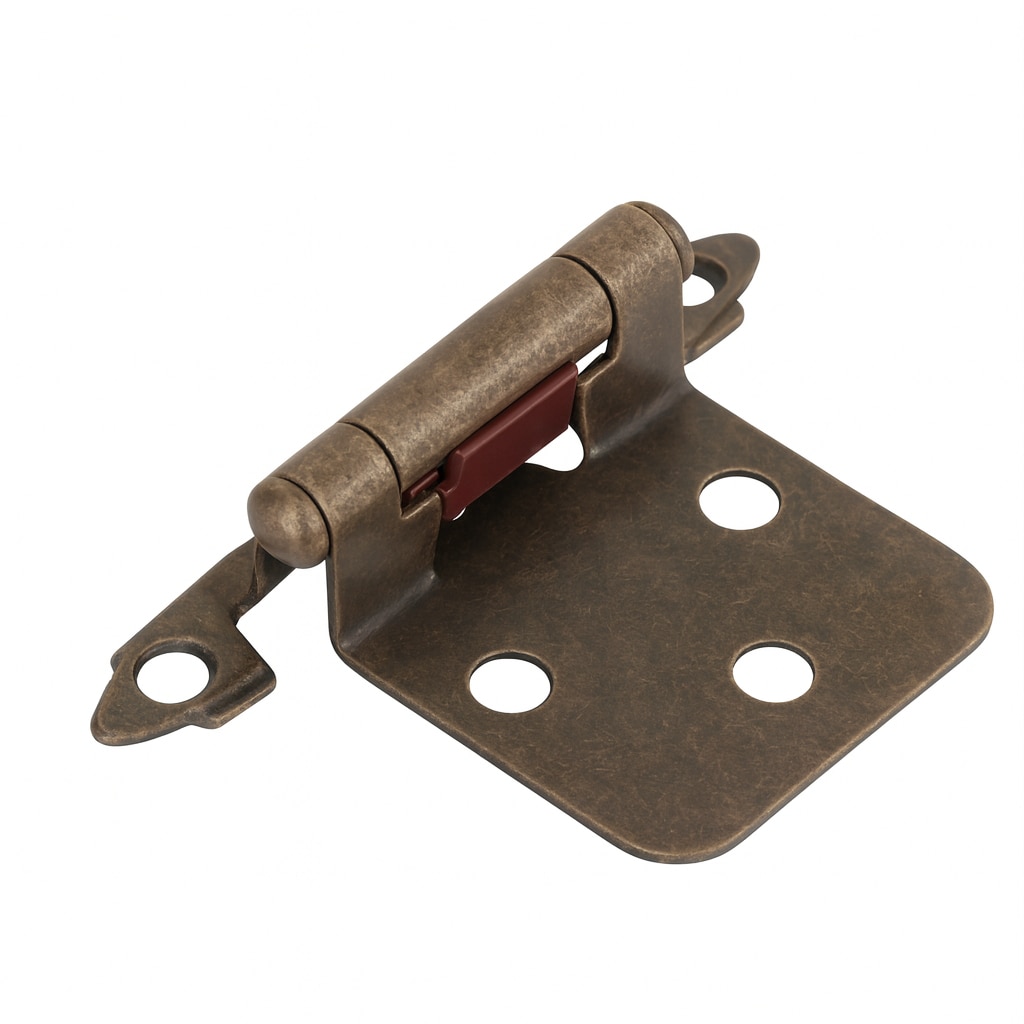 Sapphire SP-804005 Overlay Surface Self-Closing Soft-Close Antique Brass Cabinet Hinge, 25 Pair(s) 50 -Pieces