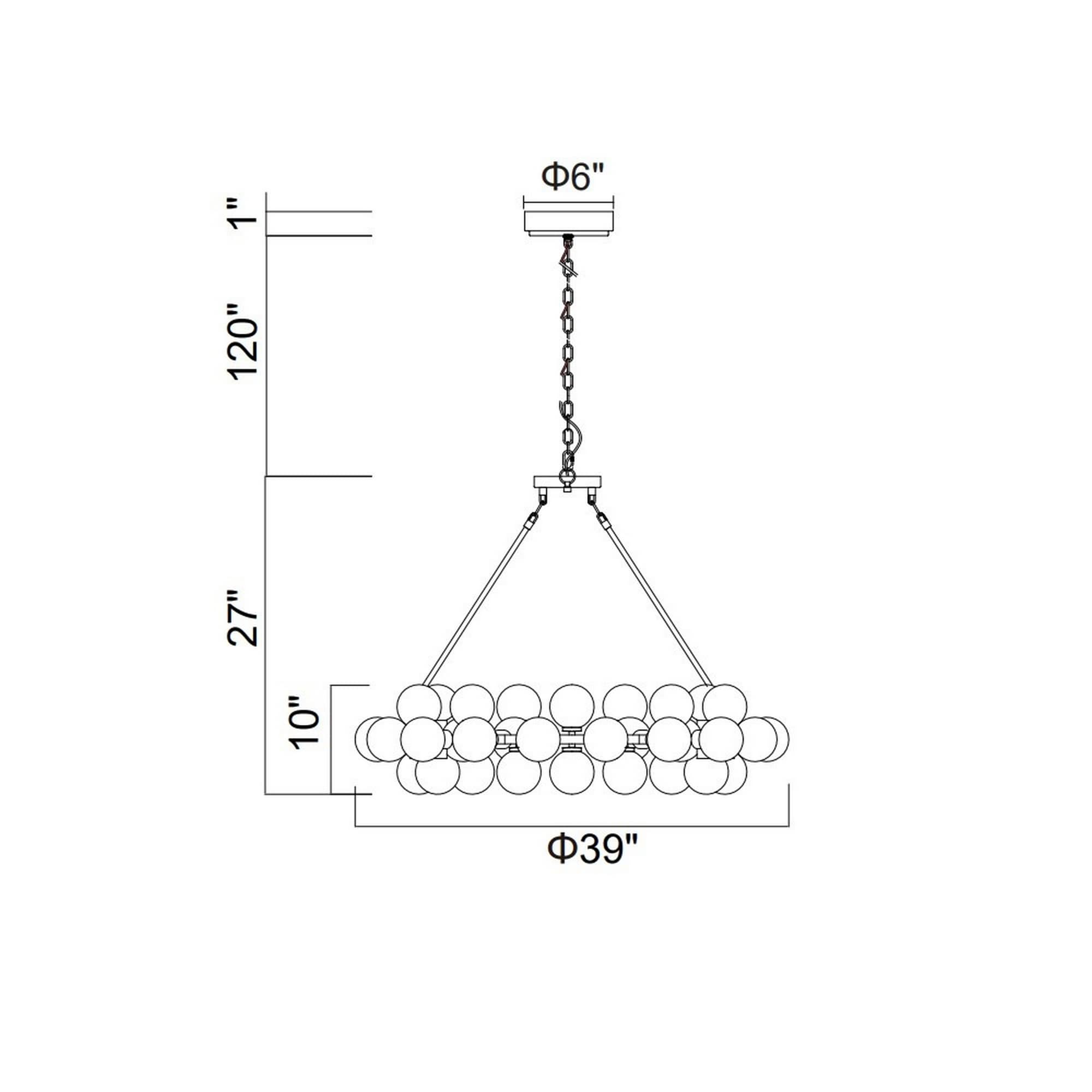 Arya Satin Gold Oversized Crystal Chandelier with Frosted Glass Spheres