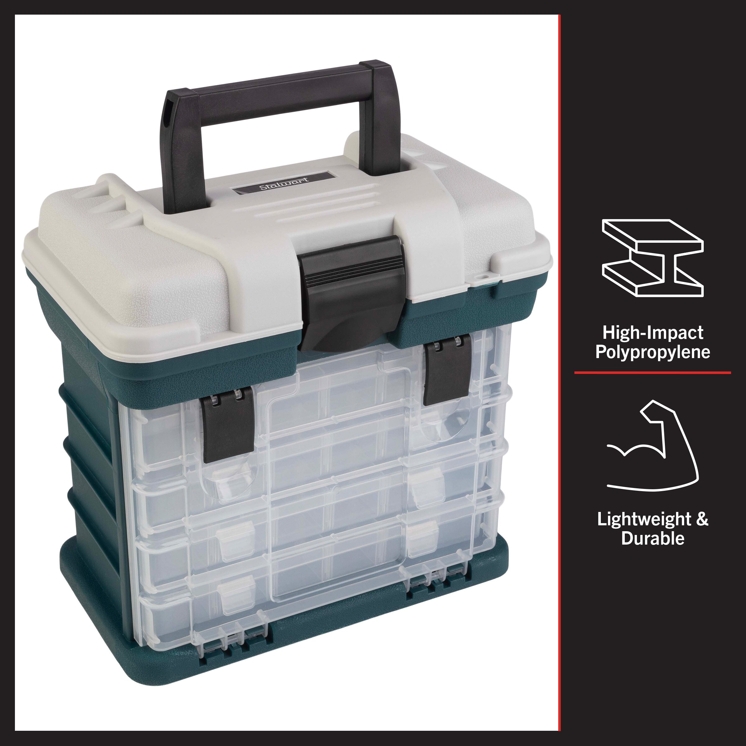 Stalwart Durable Organizer Utility Storage & Tool Box - Green