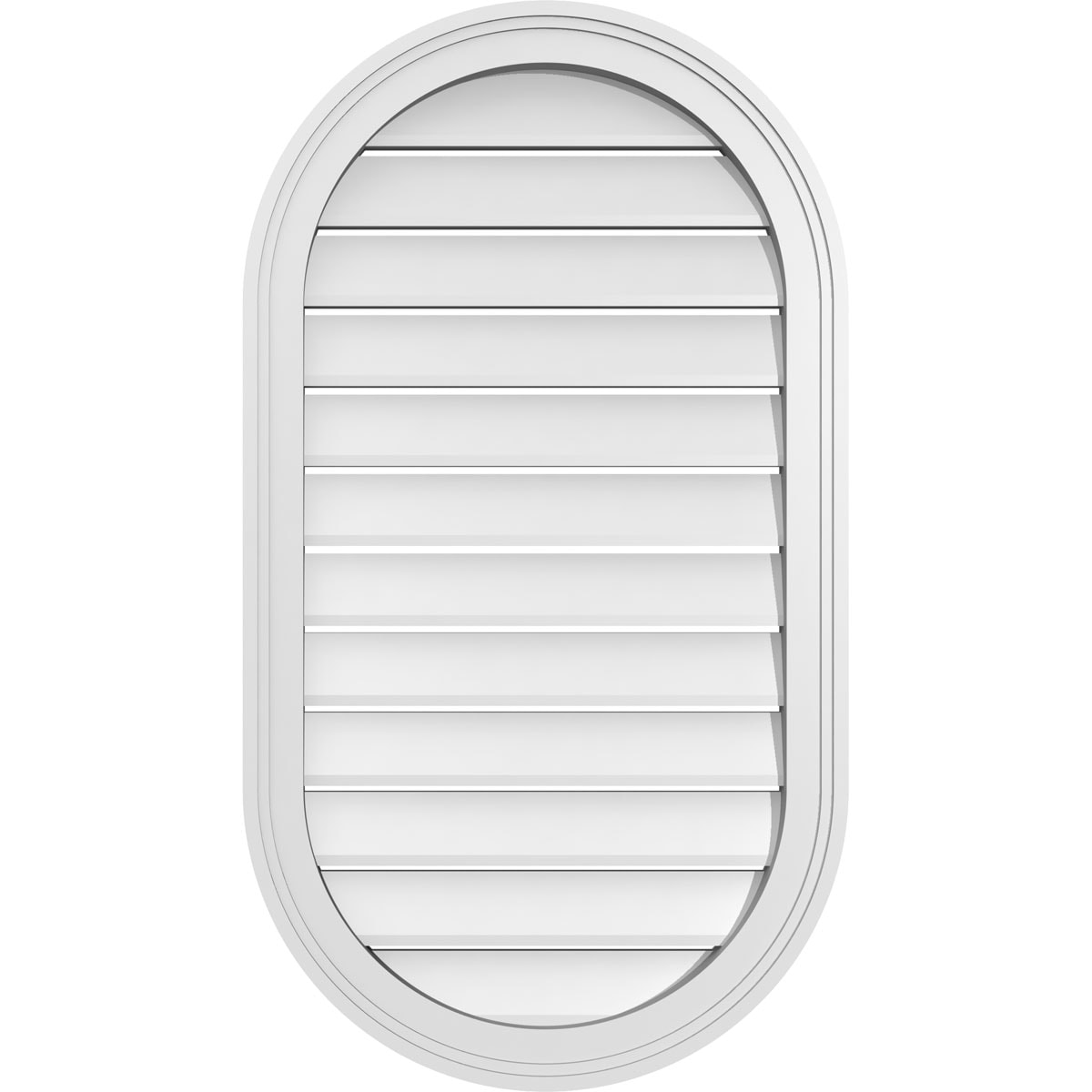 Ekena Millwork GVPVR20X3602SF 20-Inches x 36-Inches Off-white Oval PVC Gable Louver Vent