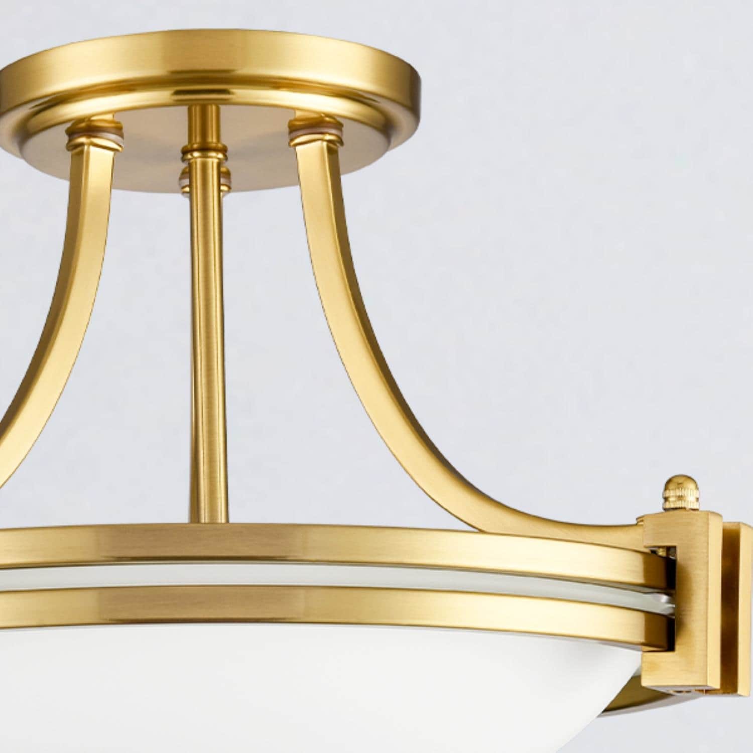 Modern Gold Frosted Glass Bowl Ceiling Light Fixture