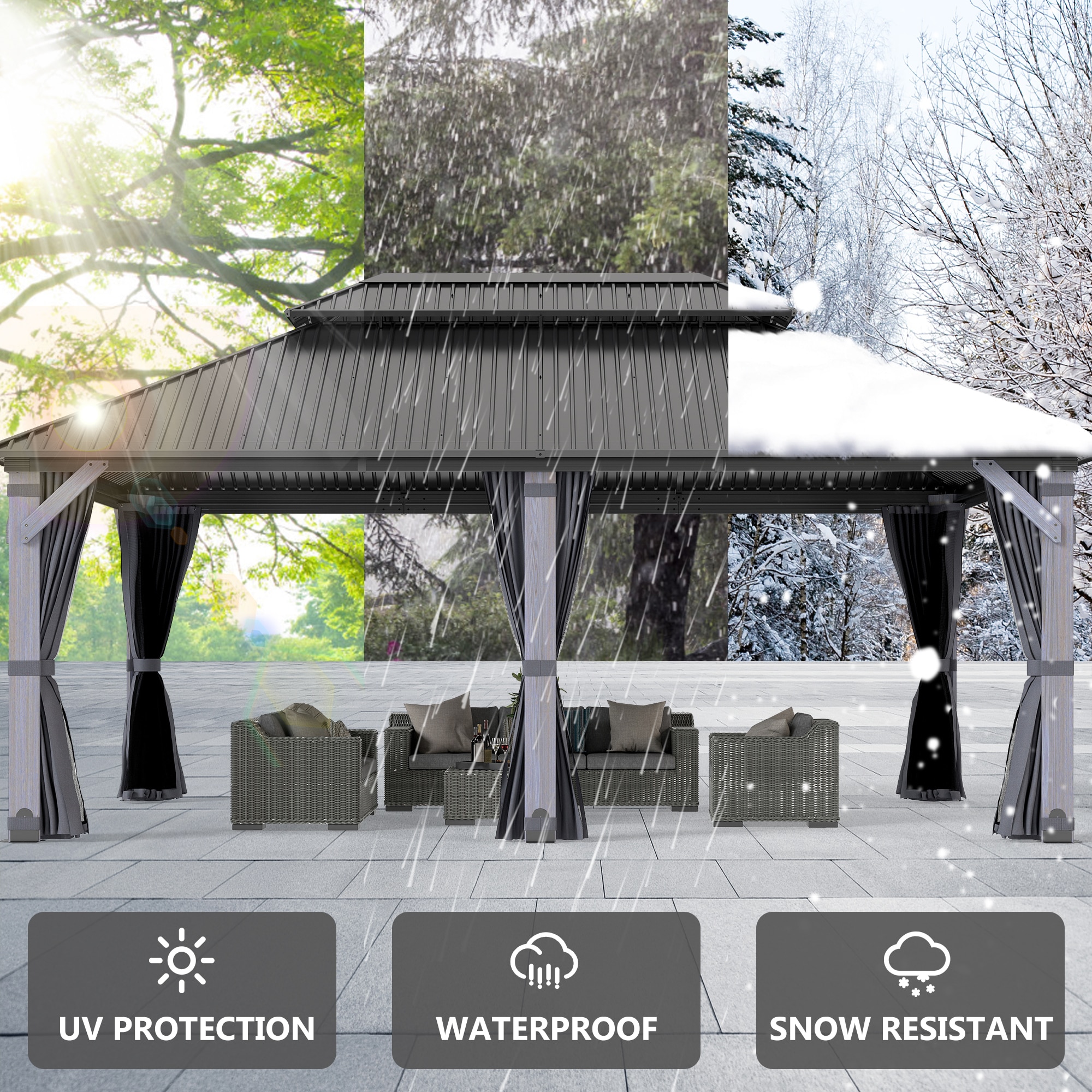 Coveronics LW-SSWG-1220 Wood-Resin-Gazebos - View #3