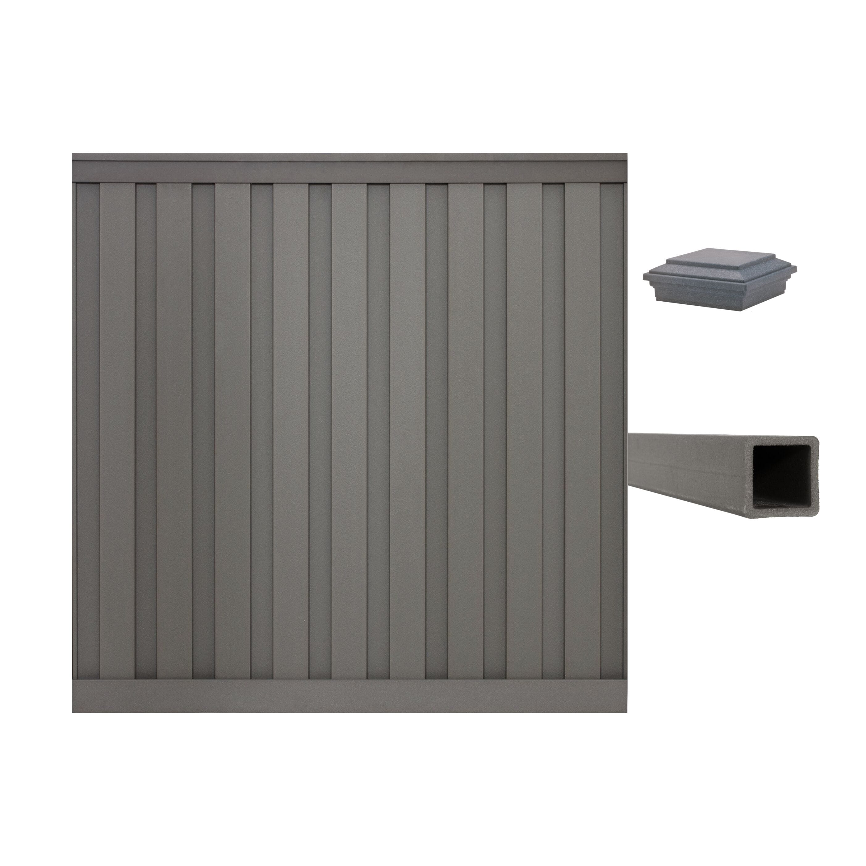 Trex Fencing TFS-WG-PPC8HX8W-1PK 8-Feet H x 8-Feet W Winchester Grey Board-on-board Privacy Composite Fence Panel