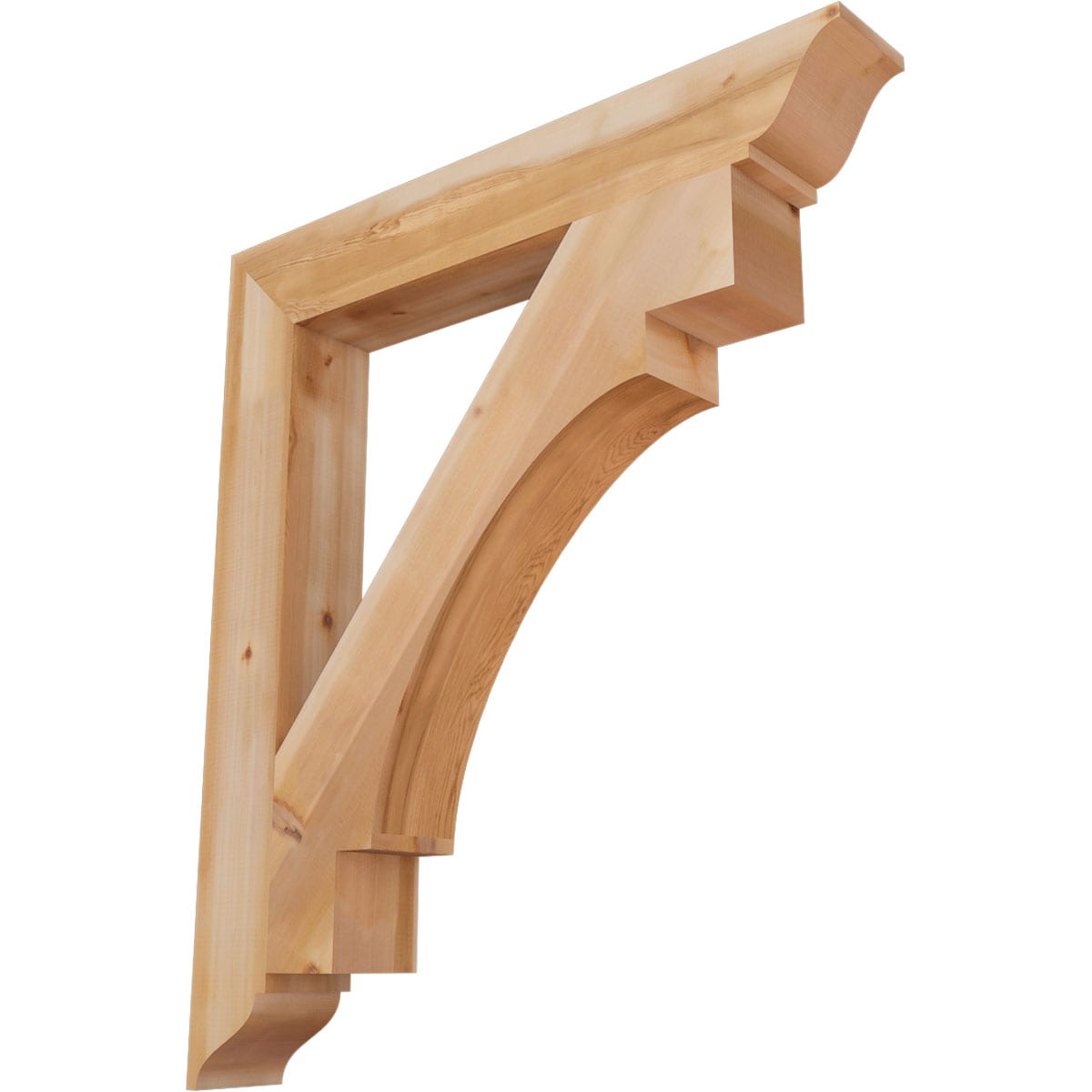 Ekena Millwork BKT06X42X48MRC01SWR Merced traditional smooth 5-1/2-in x 42-in x 48-in Western red cedar Brown Wood Standard bracket