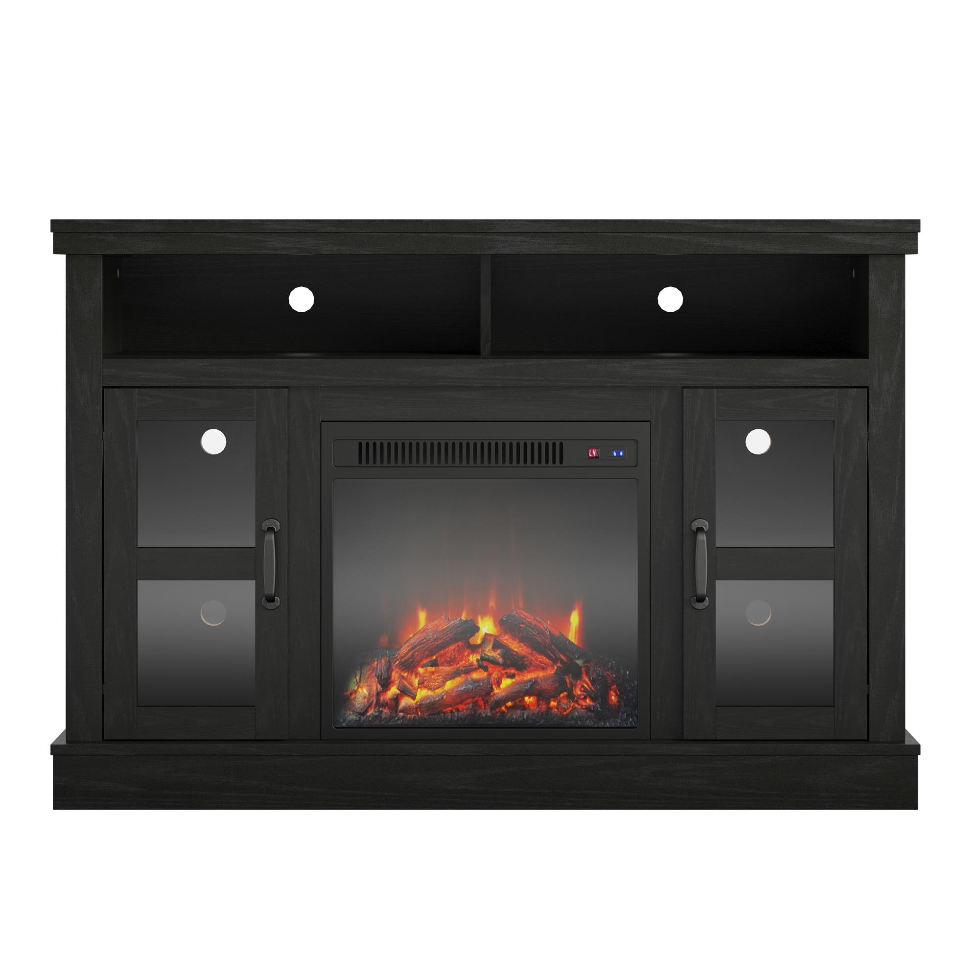 Ameriwood Home 47.2-in W Black Oak Fan-Forced Electric Fireplace 9048335COM Uae Electronic uaeelectronic.com