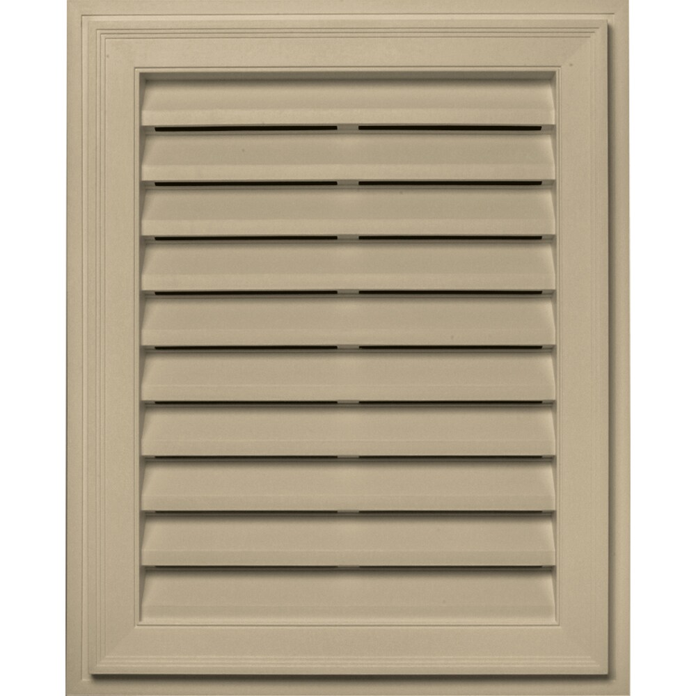 20-in x 30-in Light Almond Rectangle Vinyl Gable Louver Vent in White | - Builders Edge 120072430013