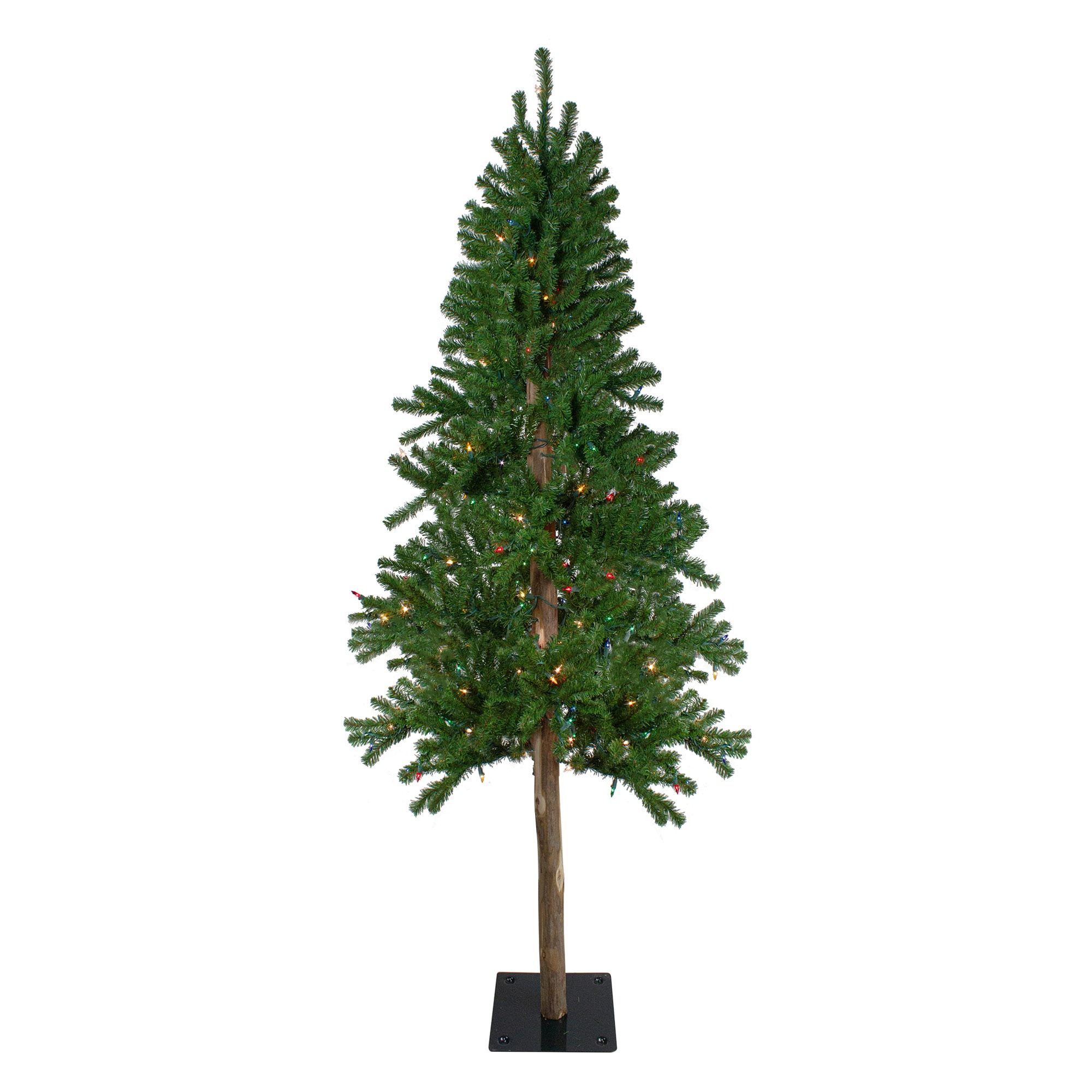 Northlight 33532730 7-ft Alpine Pre-lit Artificial Christmas Tree with Multicolor Incandescent Lights