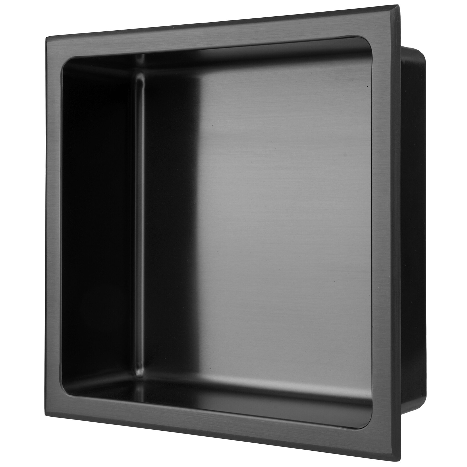 AKDY 12 in. W x 24 in. H x 4 in. D 18-Gauge Stainless Steel Double Shelf Bathroom Shower Wall NICHE in Matte Black