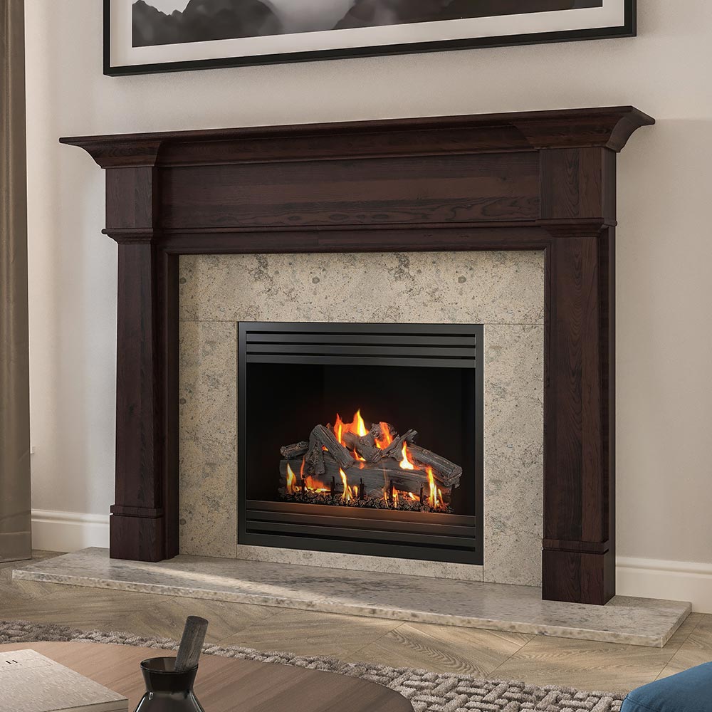 Modern Ember 72-in W x 58-in H Ginger Stain Poplar Traditional ...