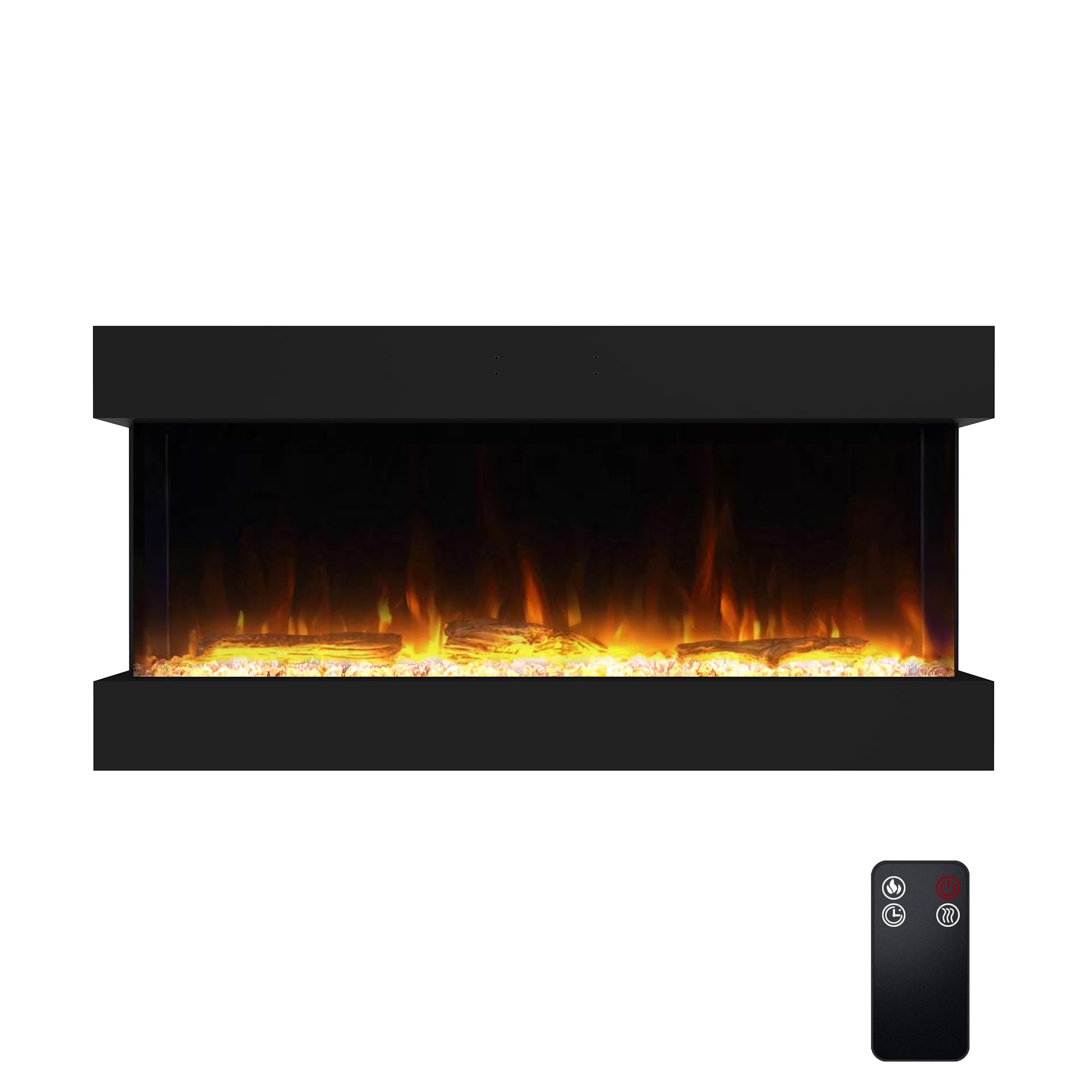 Clihome CL-0433STS50 53.94-Inches W Black Wall mount LED Wall-mount Electric Fireplace with Remote Control Included