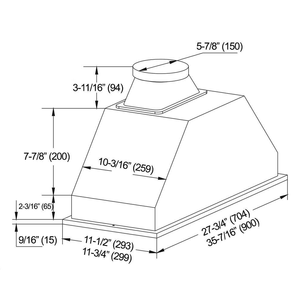 KOBE Range Hoods 36in Ducted Stainless Steel Range Hood