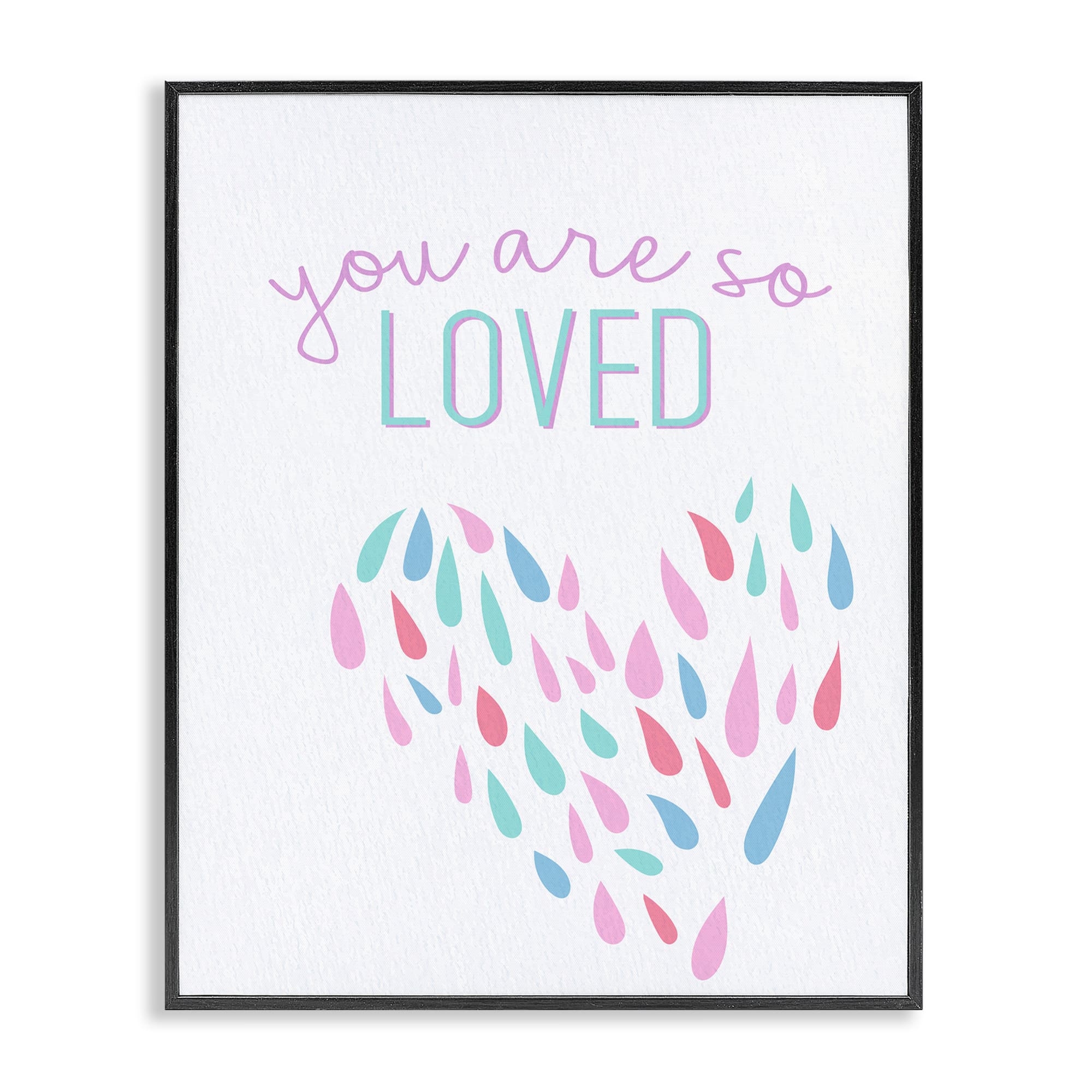 Stupell Industries BS-431-FR-16X20 So Loved Abstract Heart Black Framed Giclee Art By Kim Allen 16 x 20