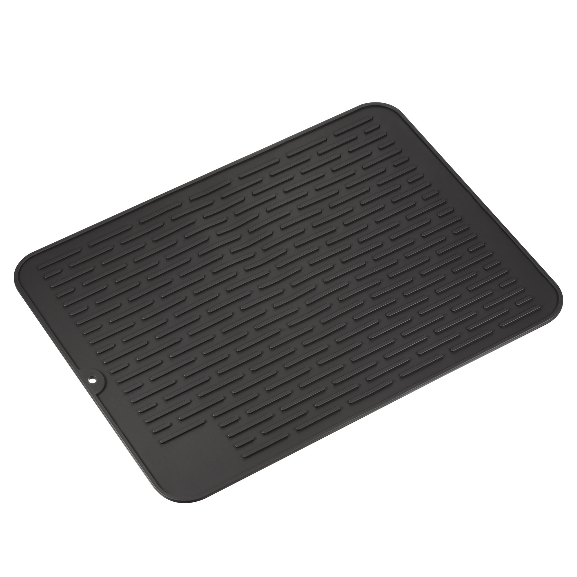 Unique Bargains Dish Drying Mat Silicone Dish Dry Mats for Kitchen Counter 15.74Inch x 11.81Inch Dish Drying Pad Dish Drainer Mats Heat Resistant Mat-Black