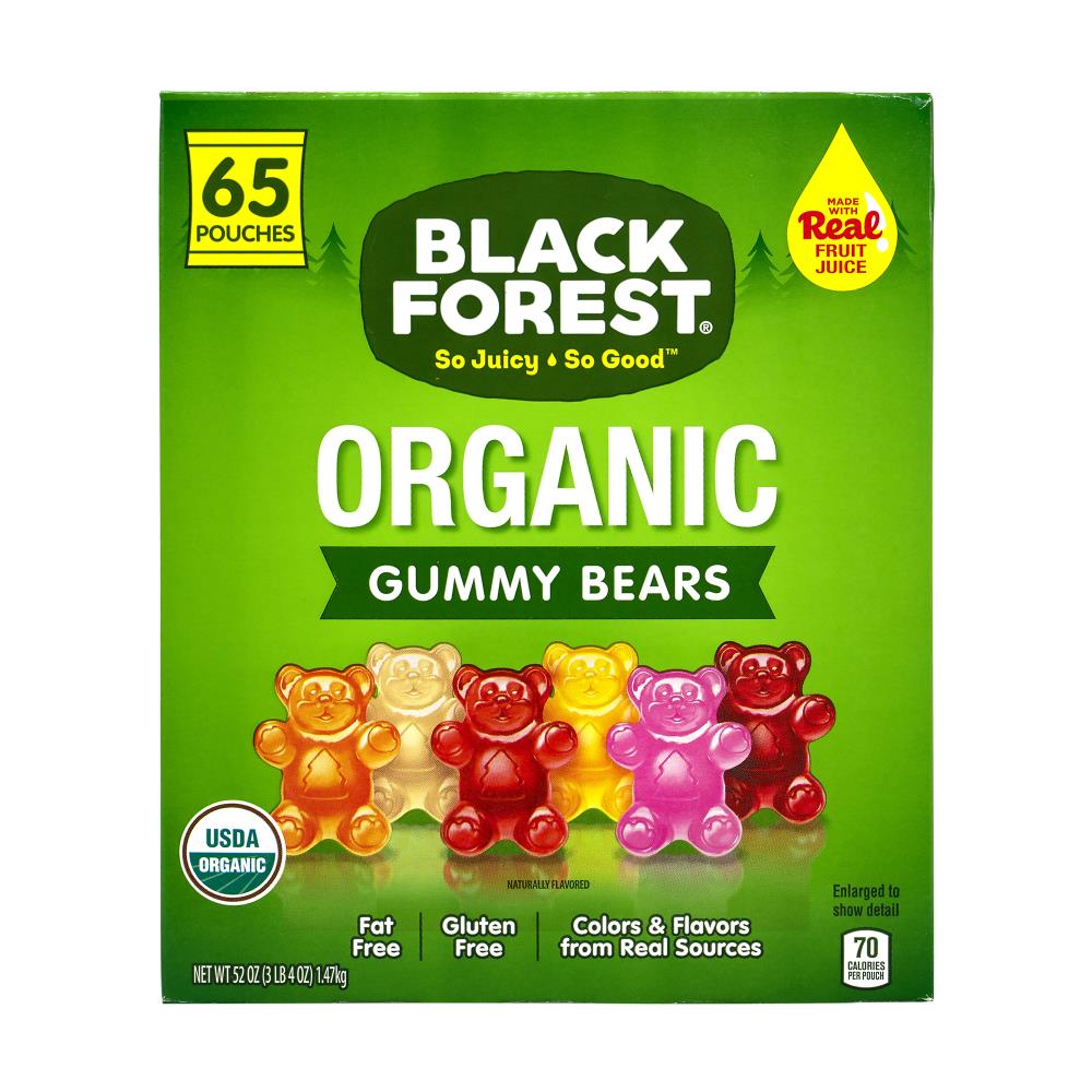 Black Forest Organic Gummy Bears, 0.8 oz, 65 Count - Assorted Fruits ...