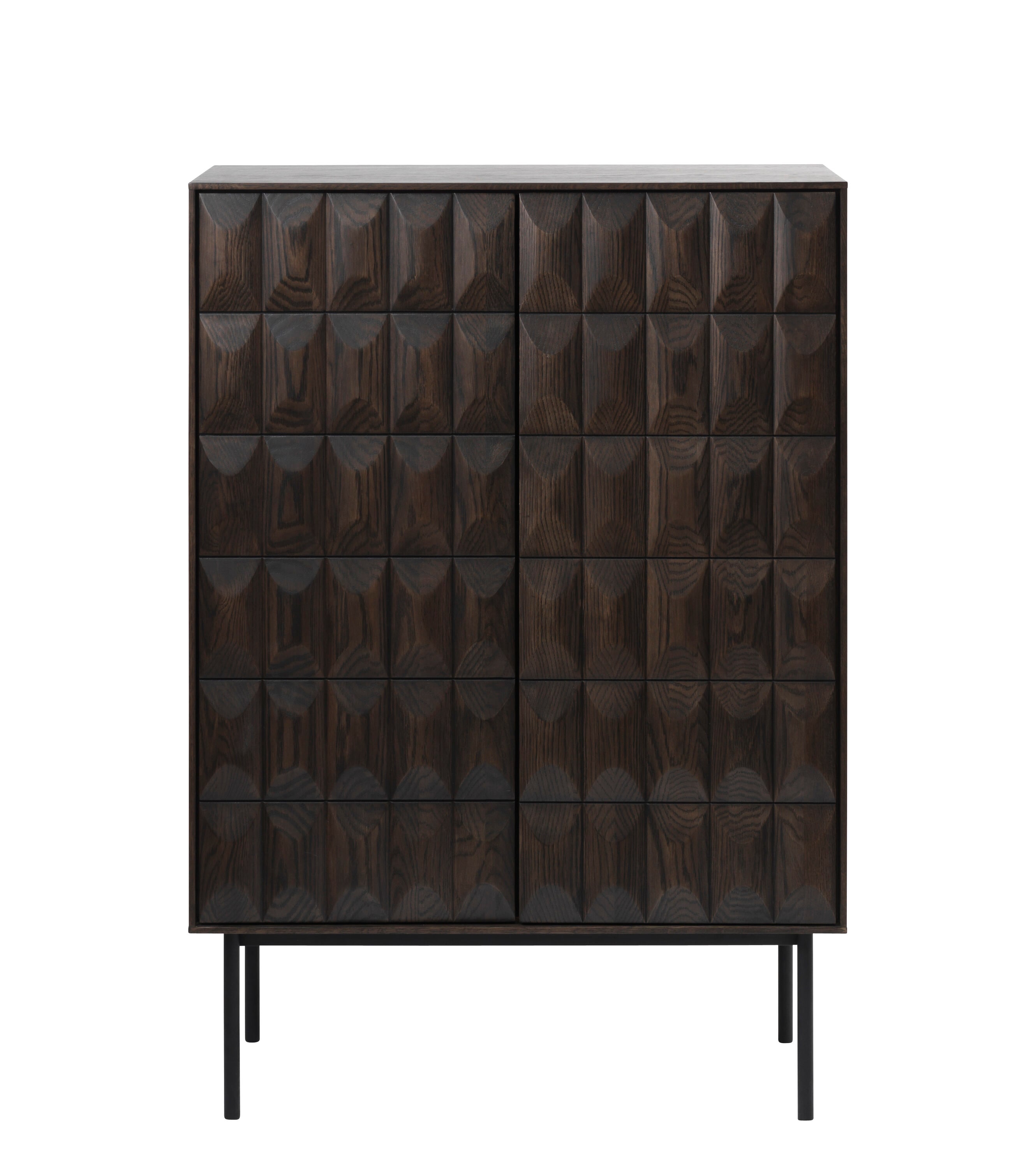  LATI-4209 Contemporary/Modern Dark Oak Metal Acacia China cabinet