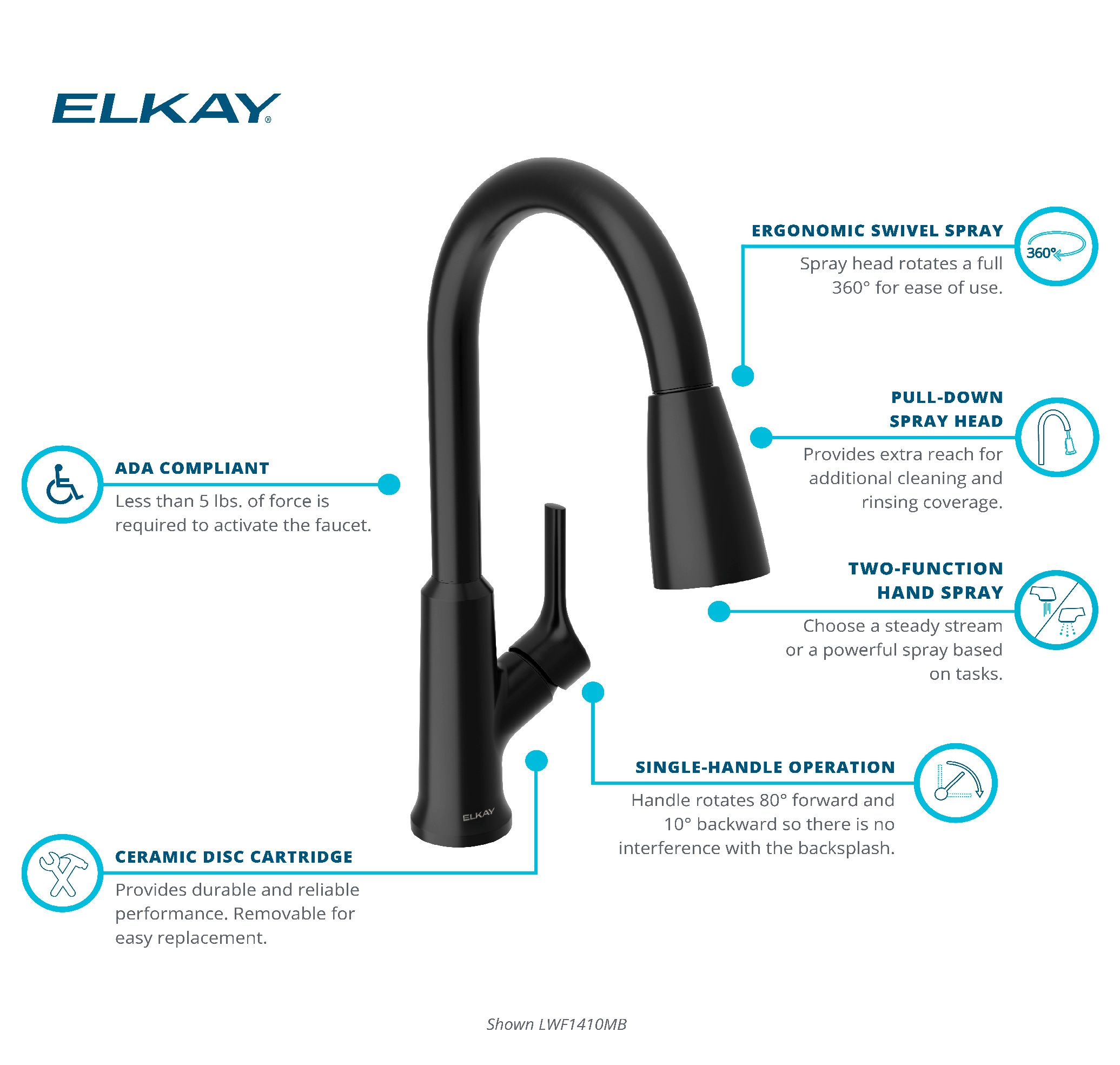 Elkay LWF1410MB Kitchen-Faucets - View #5