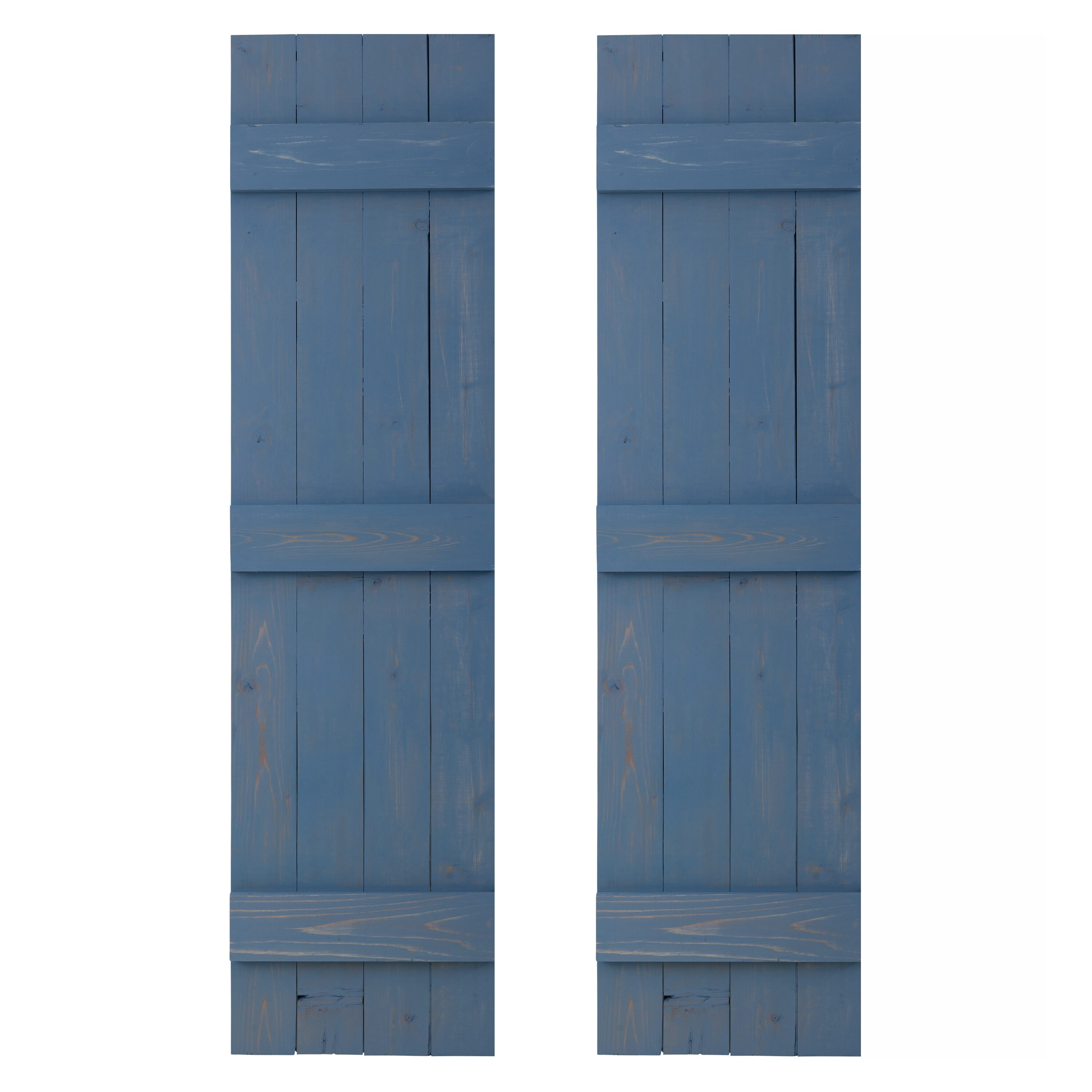 Dogberry WTRAD1472BLUEDOUB 14-in W x 72-in H Provincial blue Board and batten End batten Wood Exterior Shutters ( 1 -Pack )