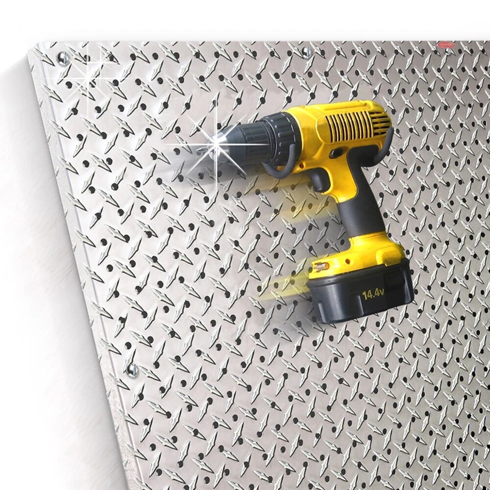 DiamondLife Diamond Plate PegBoard 2x4 (21.5 in x 45.5 in x 0.75 in) - 1000 lbs Load Rating