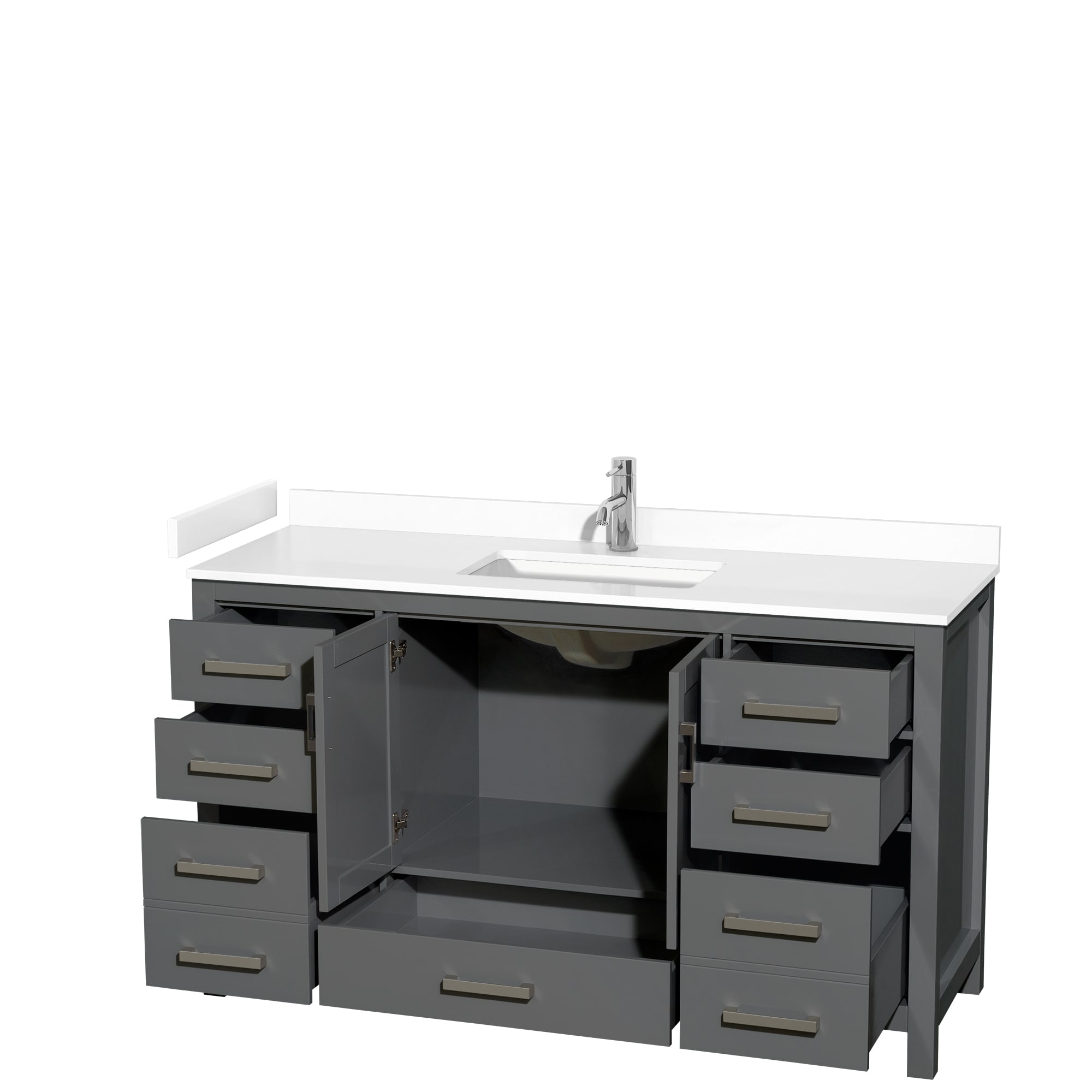 Wyndham Collection WCS141460SKGWCUNSMXX Bath-Vanity-Combo - View #2