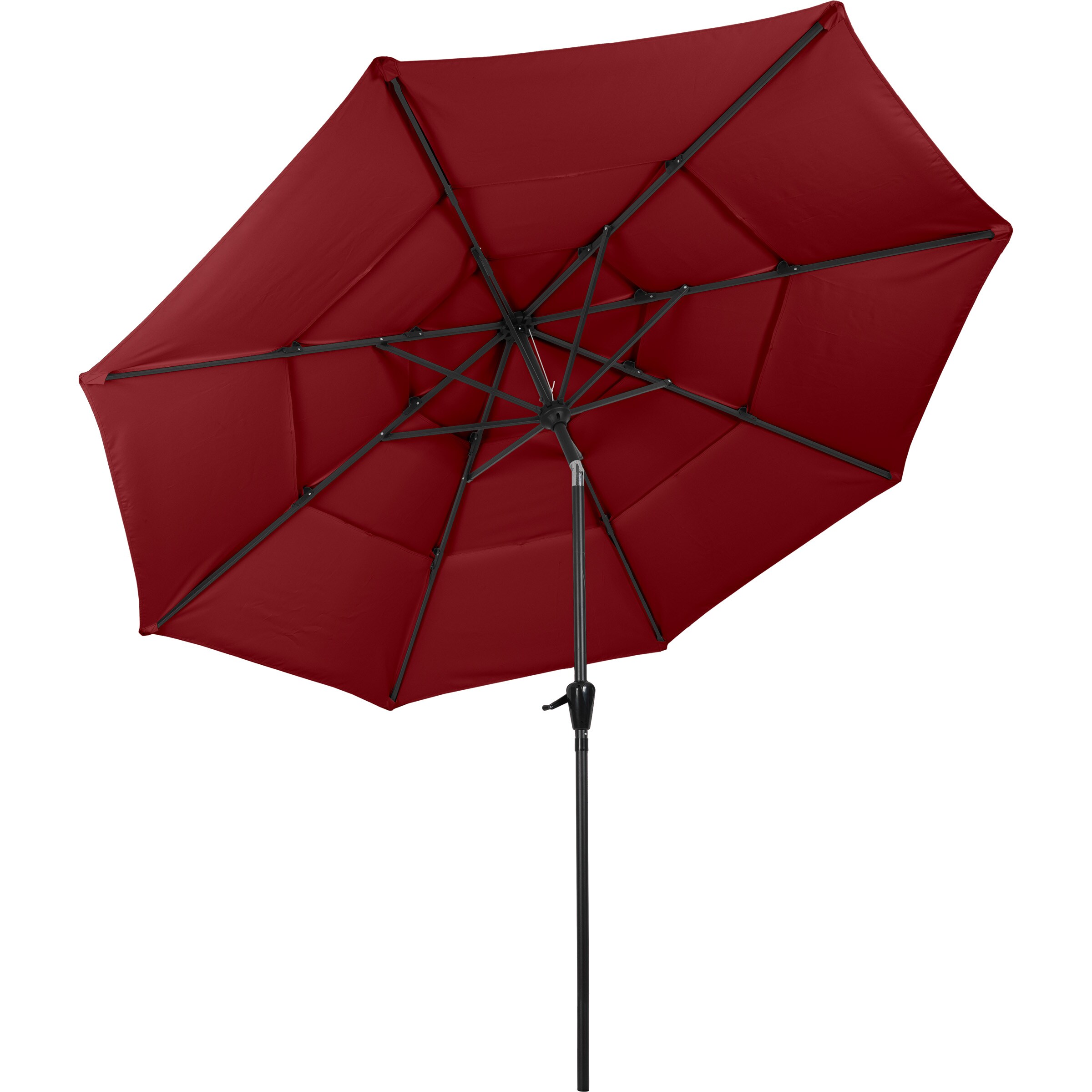 10-Foot Red Polyester Outdoor Patio Market Umbrella with Tilt