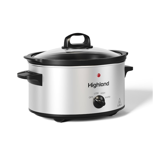 Highland 3.5-Quart Stainless Steel Oval 3-Vessel Slow Cooker