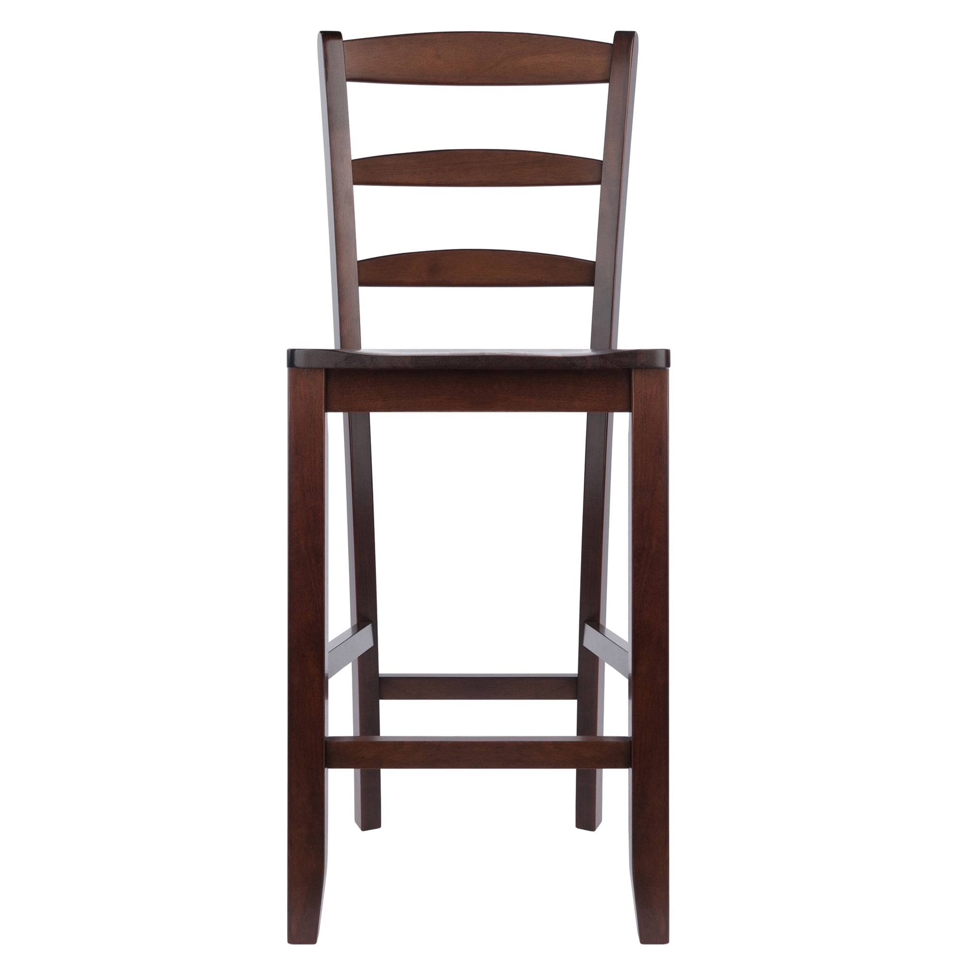 Benjamin Walnut Ladder-Back Wood Counter Stools, Set of 2