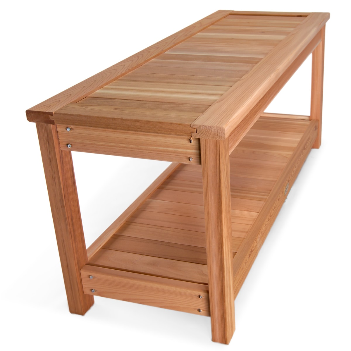 All Things Cedar 44-in W x 19-in H Natural Cedar Sauna Bench SB44 at ...