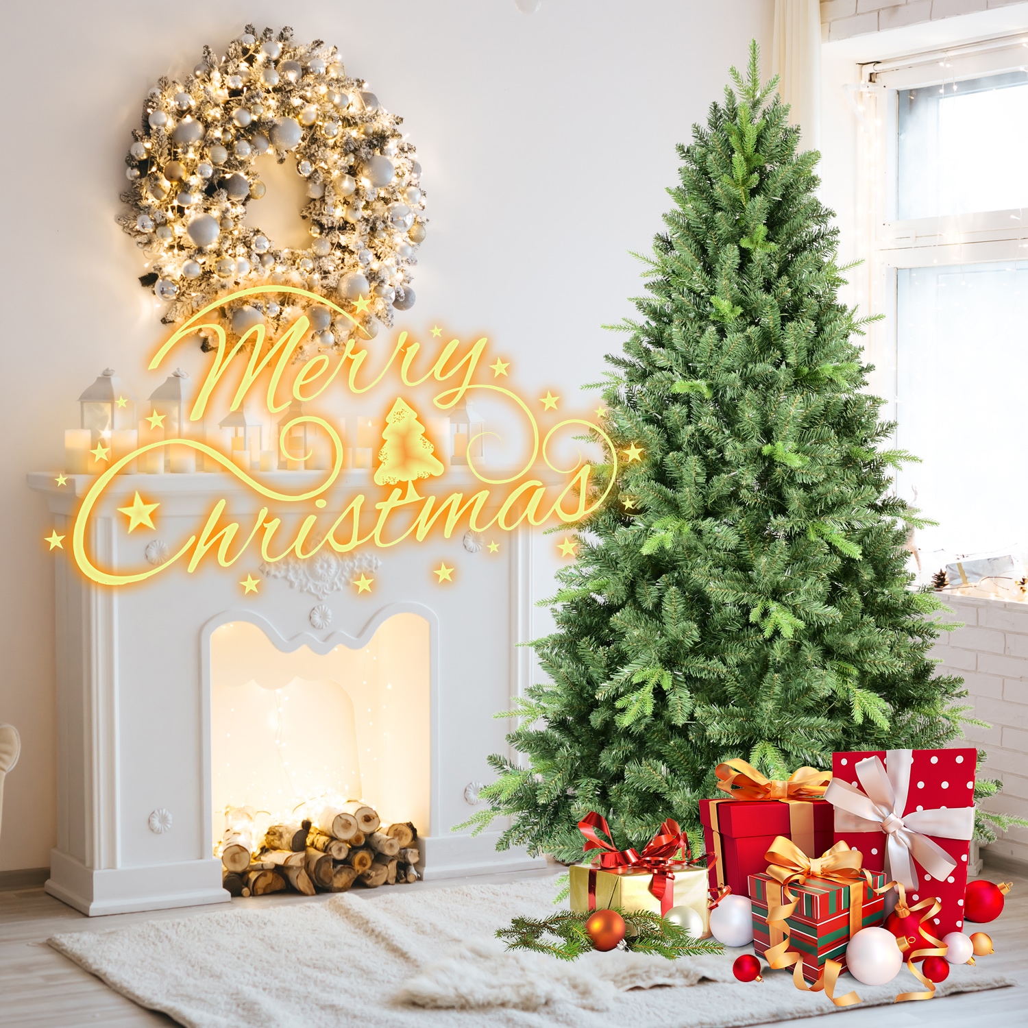 WELLFOR CM-HGY-23487US Artificial-Christmas-Trees - View #3