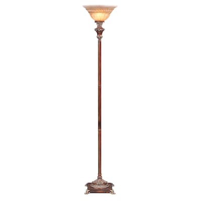 Brown Torchiere Floor Lamp, Antique Torch Lamp Shades