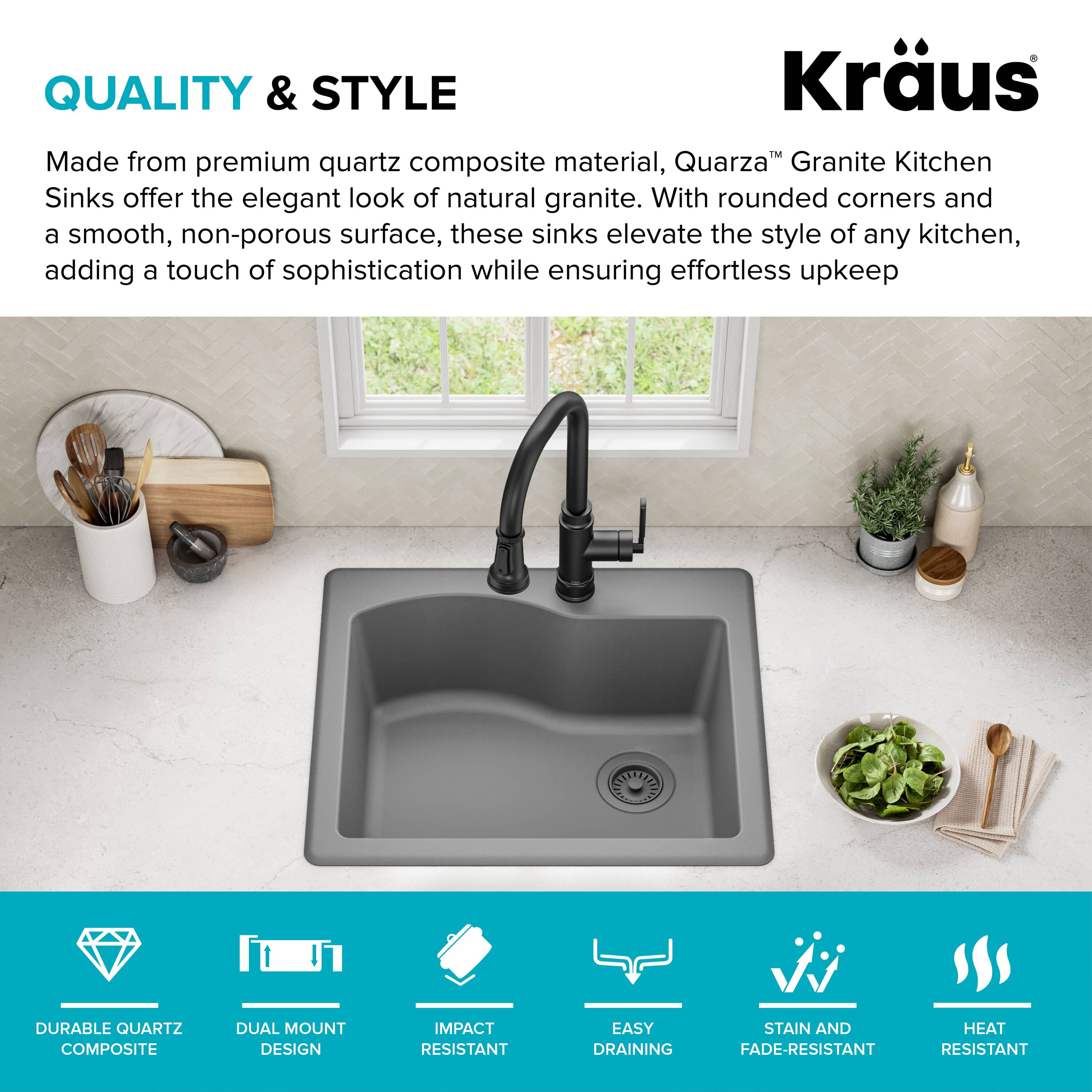 Kraus KGD-441GREY Kitchen-Sinks - View #4