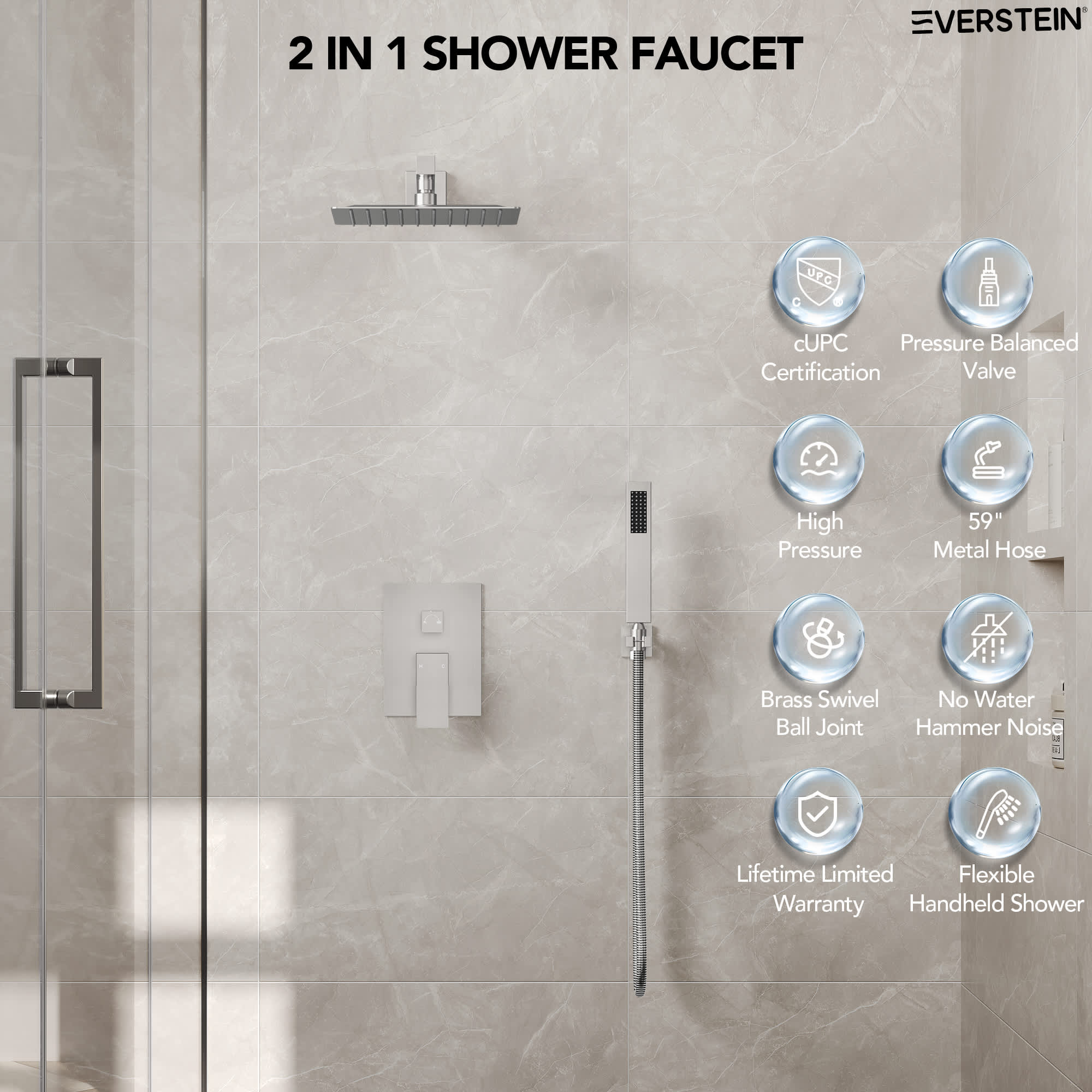 EVERSTEIN M6066NI-10BL Tub-Shower-Faucets - View #4