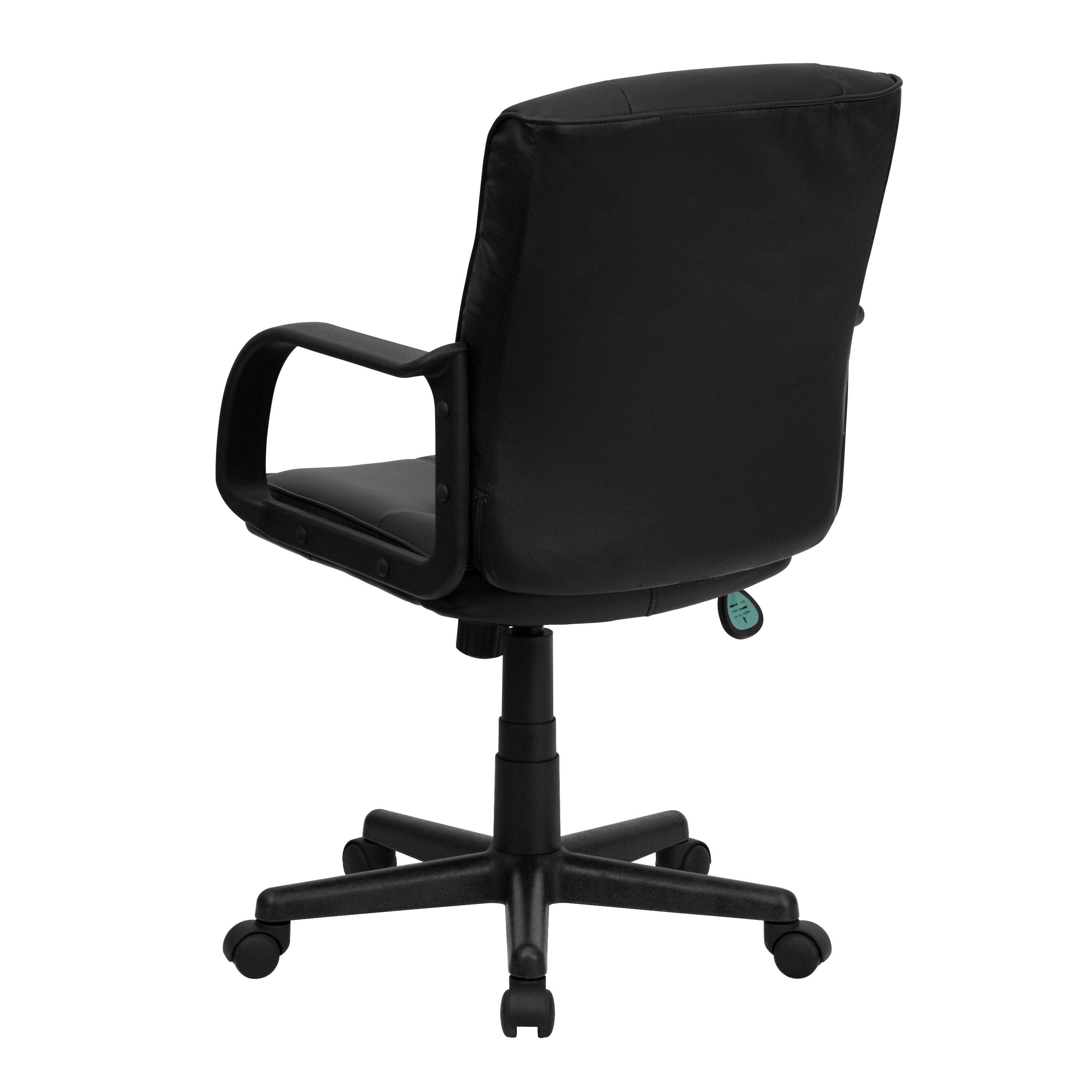 ErgoFlex Black LeatherSoft 360 Swivel Task Chair with Metal Base