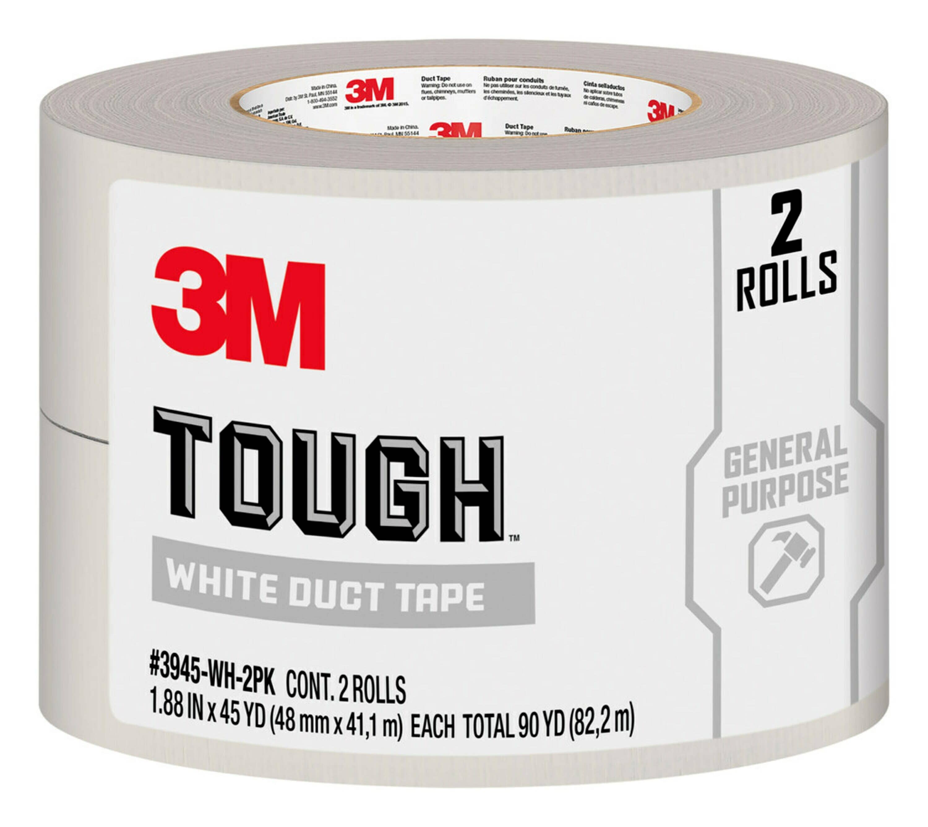 3M 7100085114 White Duct Tape 3920-WH, 1.88 in x 20 yd (48 mm x 18, 2