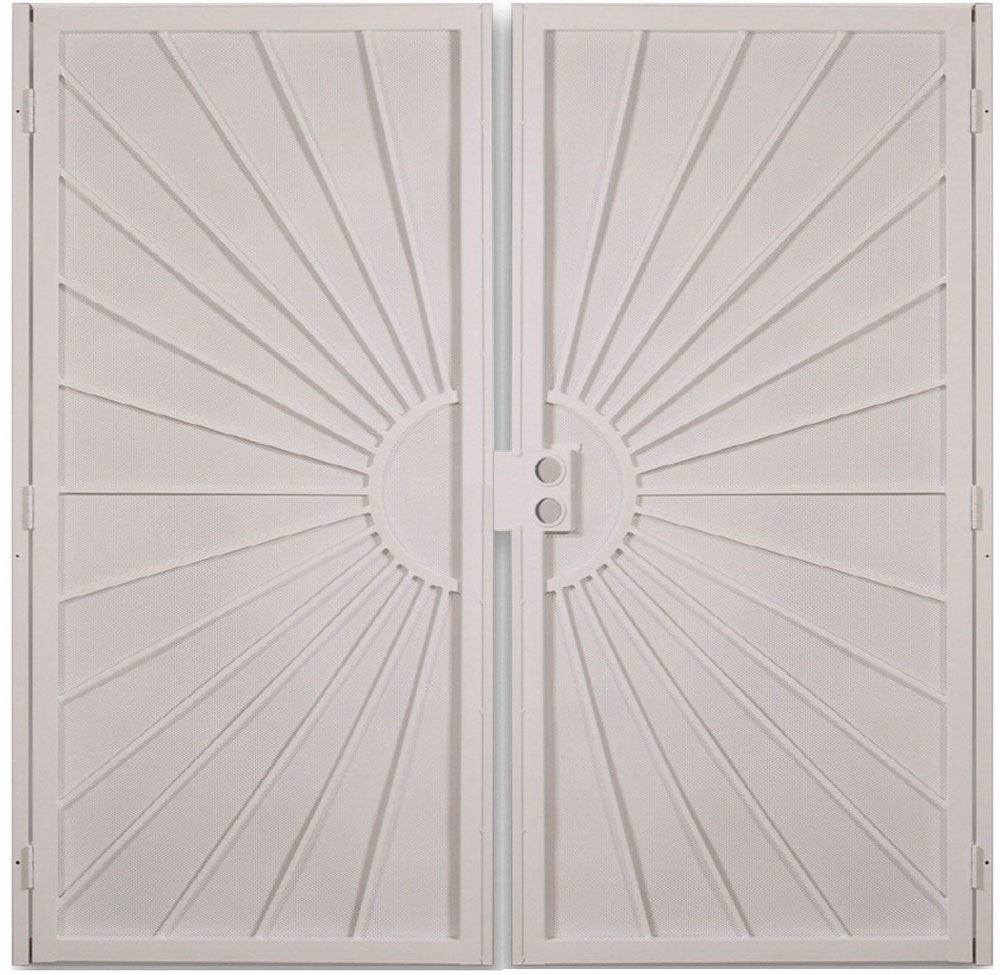 Gatehouse Sunset 72-in X 81-in Almond Steel Surface Mount Security Door ...