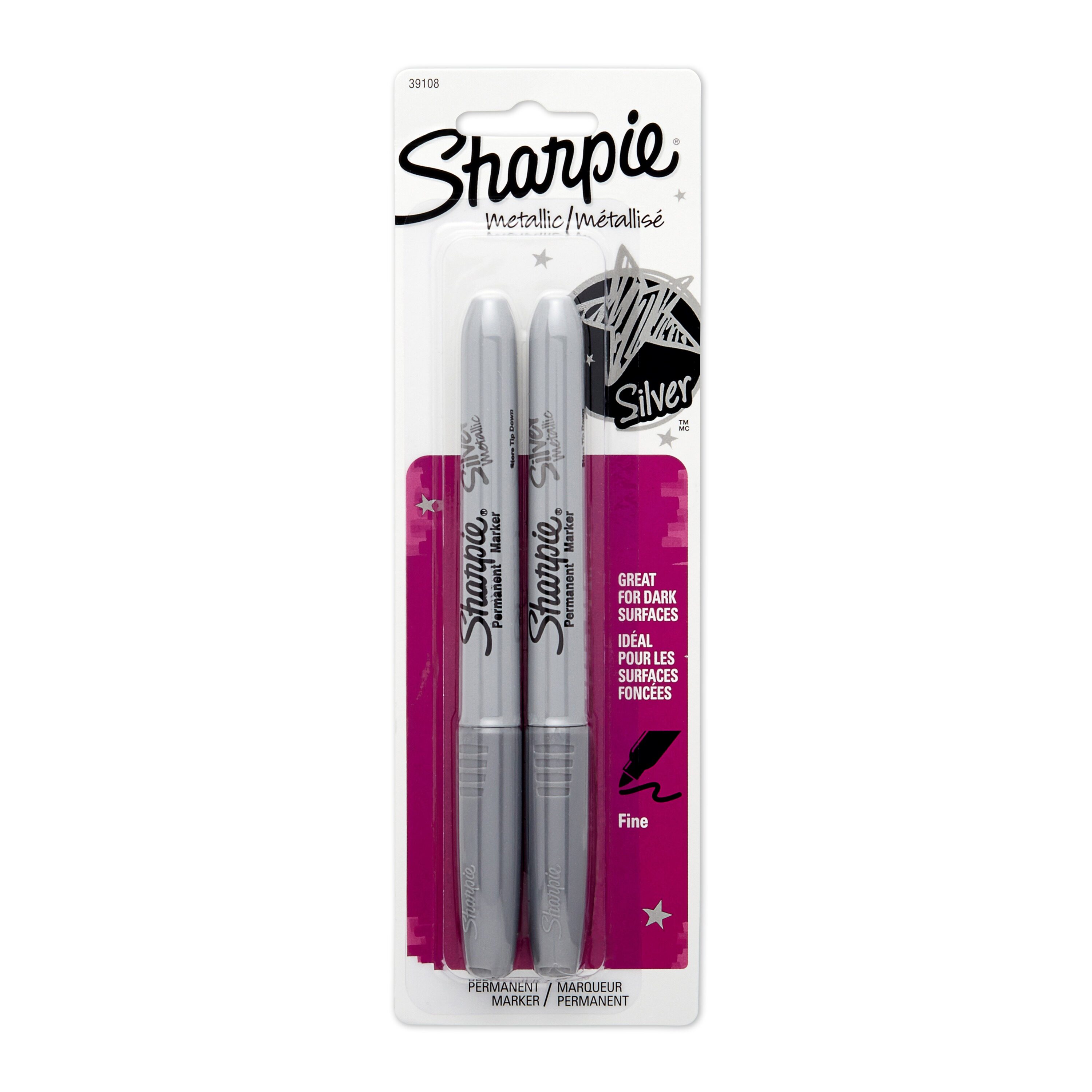 Sharpie Metallic 2-Pack Fine Point Silver Permanent Marker in the